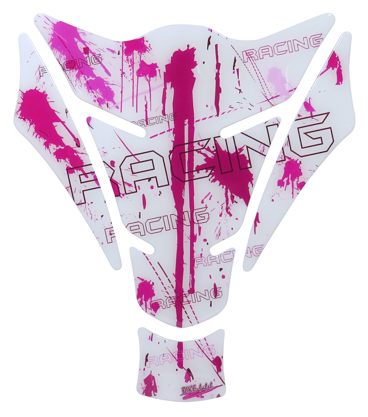 Motorrad Tankpad 3D Gel – Lackschutz Aufkleber in Pink Rosa Racing Look