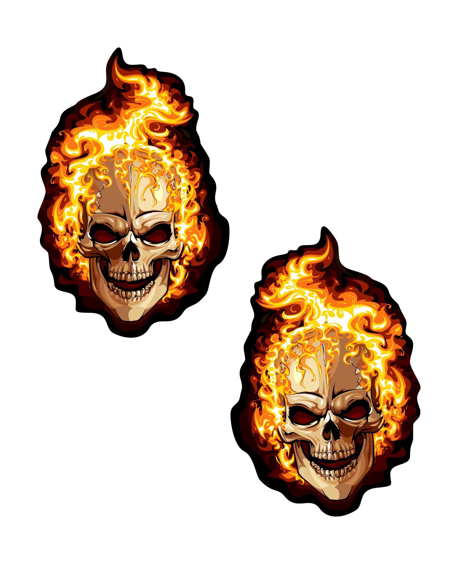 Vinyl Flame Spirit Aufkleber 2 Stück Dekosticker Laptop Handy Tuning Fahrrad