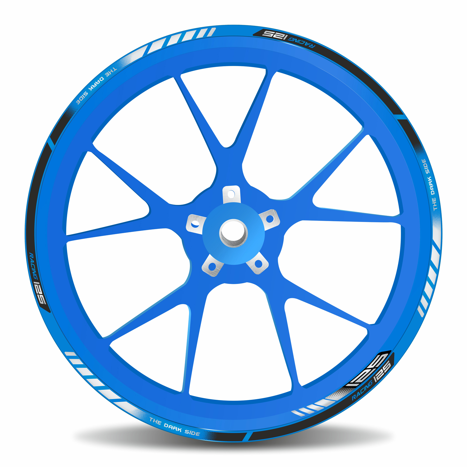 Felgenrandaufkleber Felgenbett blau weiß kompatibel mit Yamaha MT-125 Ice Storm Felgenrandaufkleber Felgenbett blau weiß kompatibel mit Yamaha MT-125 Ice Storm