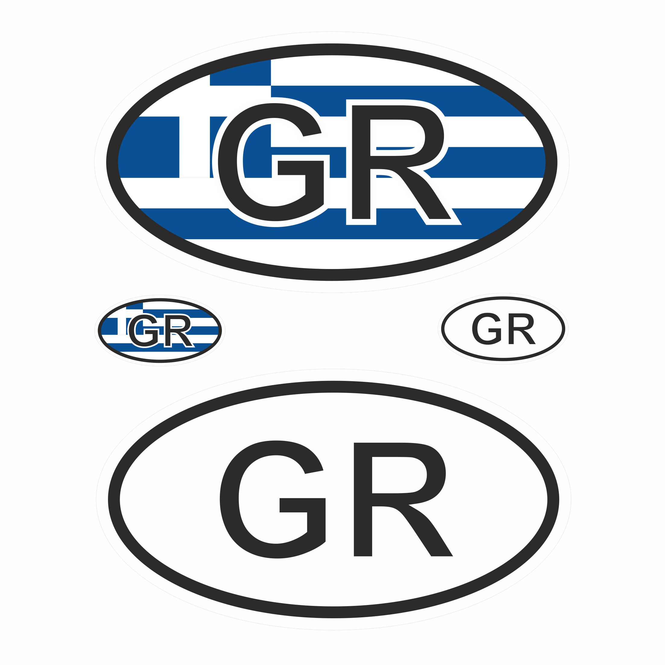 Länderkennzeichen Aufkleber Flagge 4 Stck Caravan Auto Kfz Camper Griechenland