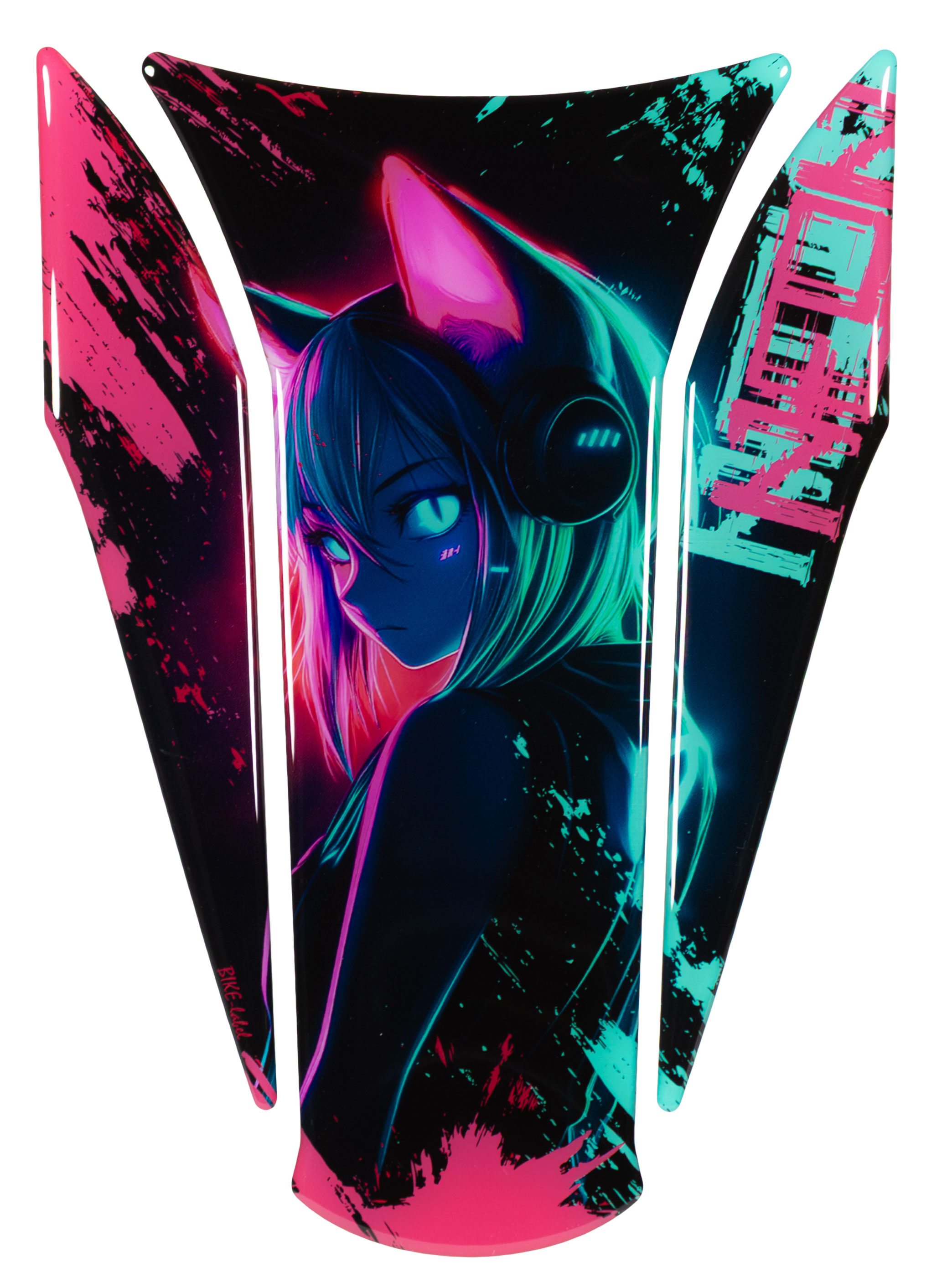 Anime Catgirl Cyber Tankpad Motorrad Kawaii pink cyan edgy Style 3D Gel Sticker Anime Catgirl Cyber Tankpad Motorrad Kawaii pink cyan edgy Style 3D Gel Sticker