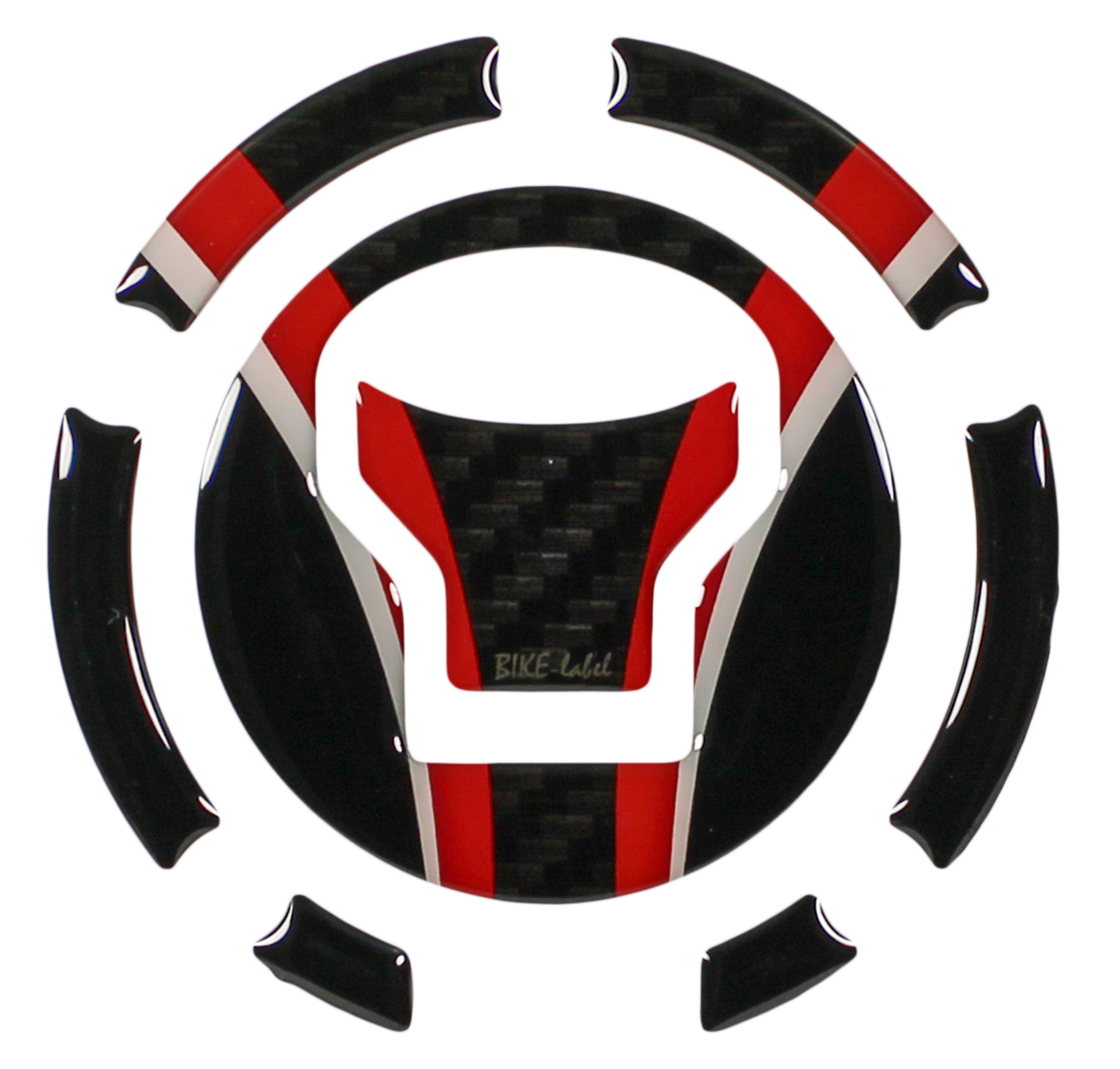 Tankdeckel Motorrad Aufkleber kompatibel mit Honda CB750 Hornet Carbon rot Tankdeckel Motorrad Aufkleber kompatibel mit Honda CB750 Hornet Carbon rot