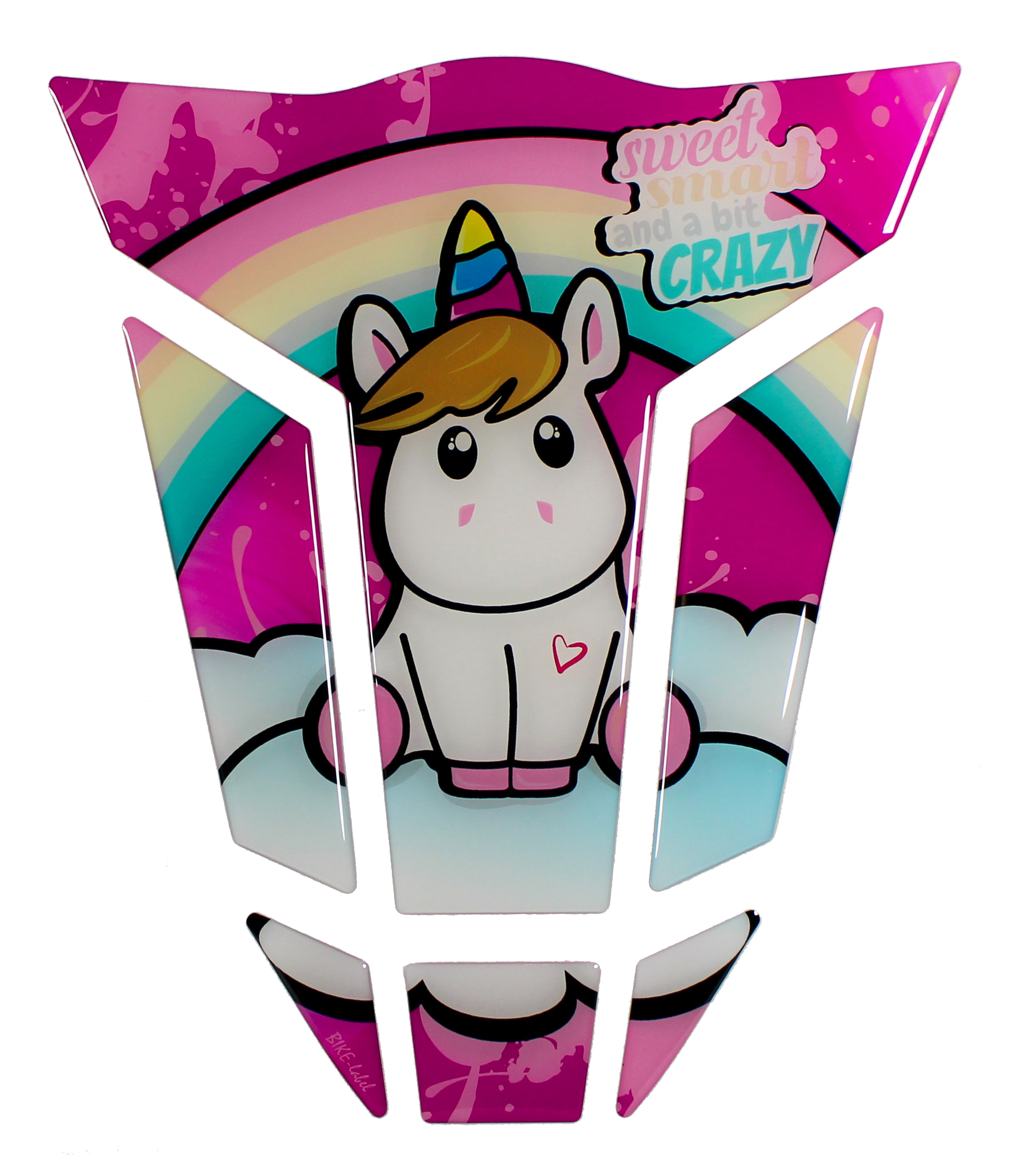 B-Ware Tankpad Gel-Aufkleber sweet Einhorn Motorrad Lackschutz pink