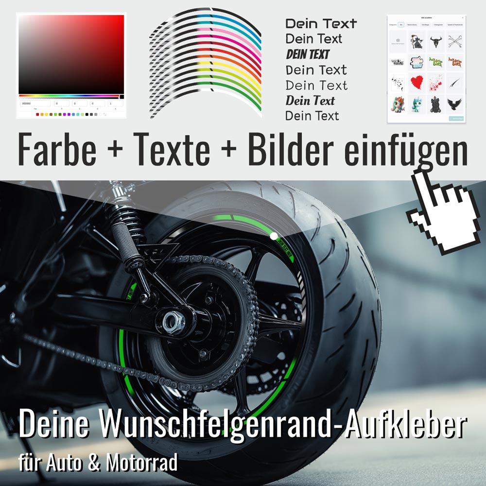 Personalisierte Felgenrandaufkleber – Dein Design Dein Statement Selbst gestalten
