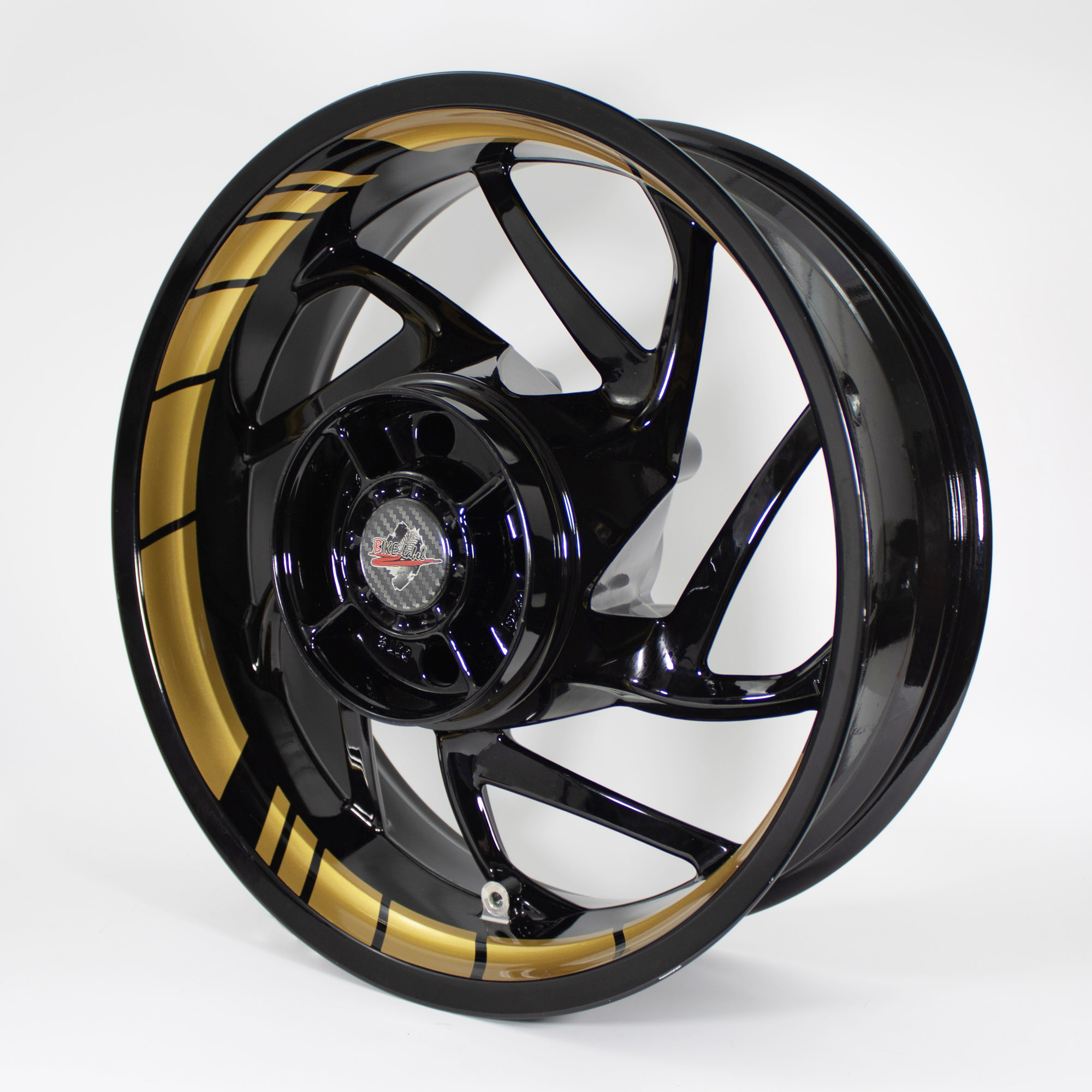 Felgenbett Aufkleber GP Style Gold 16er Set Rim Stripes Motorrad Auto