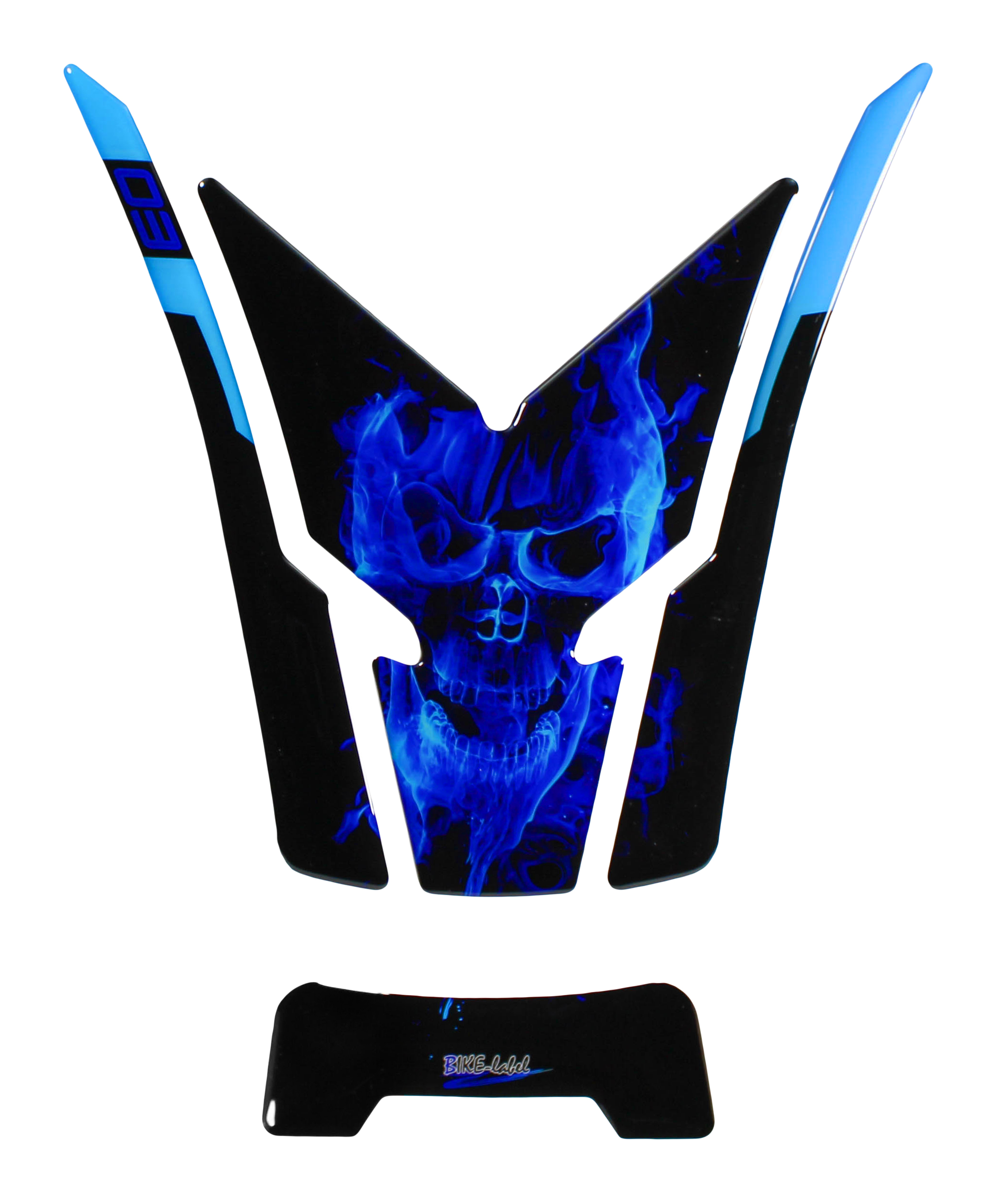Tankpad Gel 3D Motorrad kompatibel mit Yamaha MT-03 Totenkopf Blau - ab BJ 2022 Tankpad Gel 3D Motorrad kompatibel mit Yamaha MT-03 Totenkopf Blau - ab BJ 2022