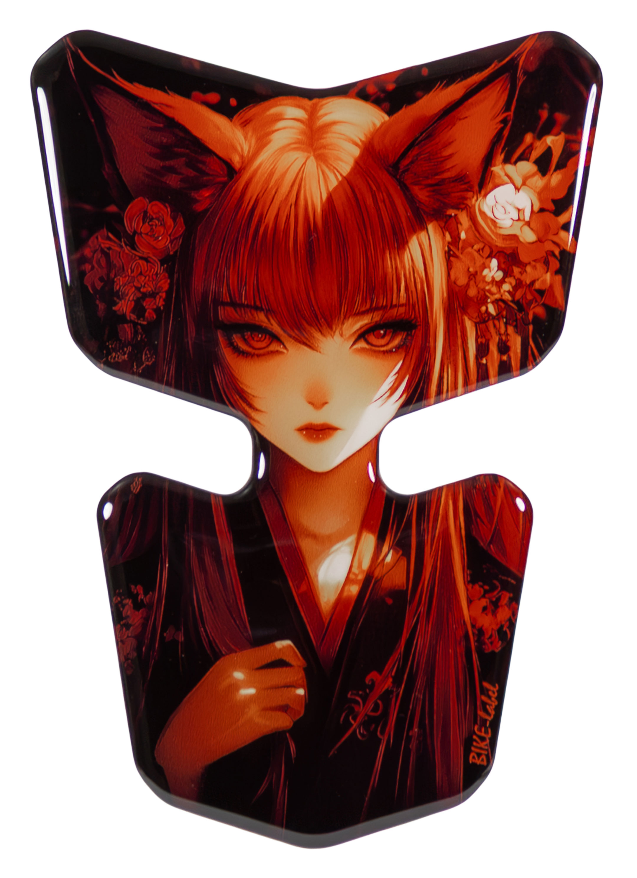 Tankpad Motorrad Anime Kitsune Fuchsmädchen rot Kimono japan Look 3D Gel Sticker Tankpad Motorrad Anime Kitsune Fuchsmädchen rot Kimono japan Look 3D Gel Sticker