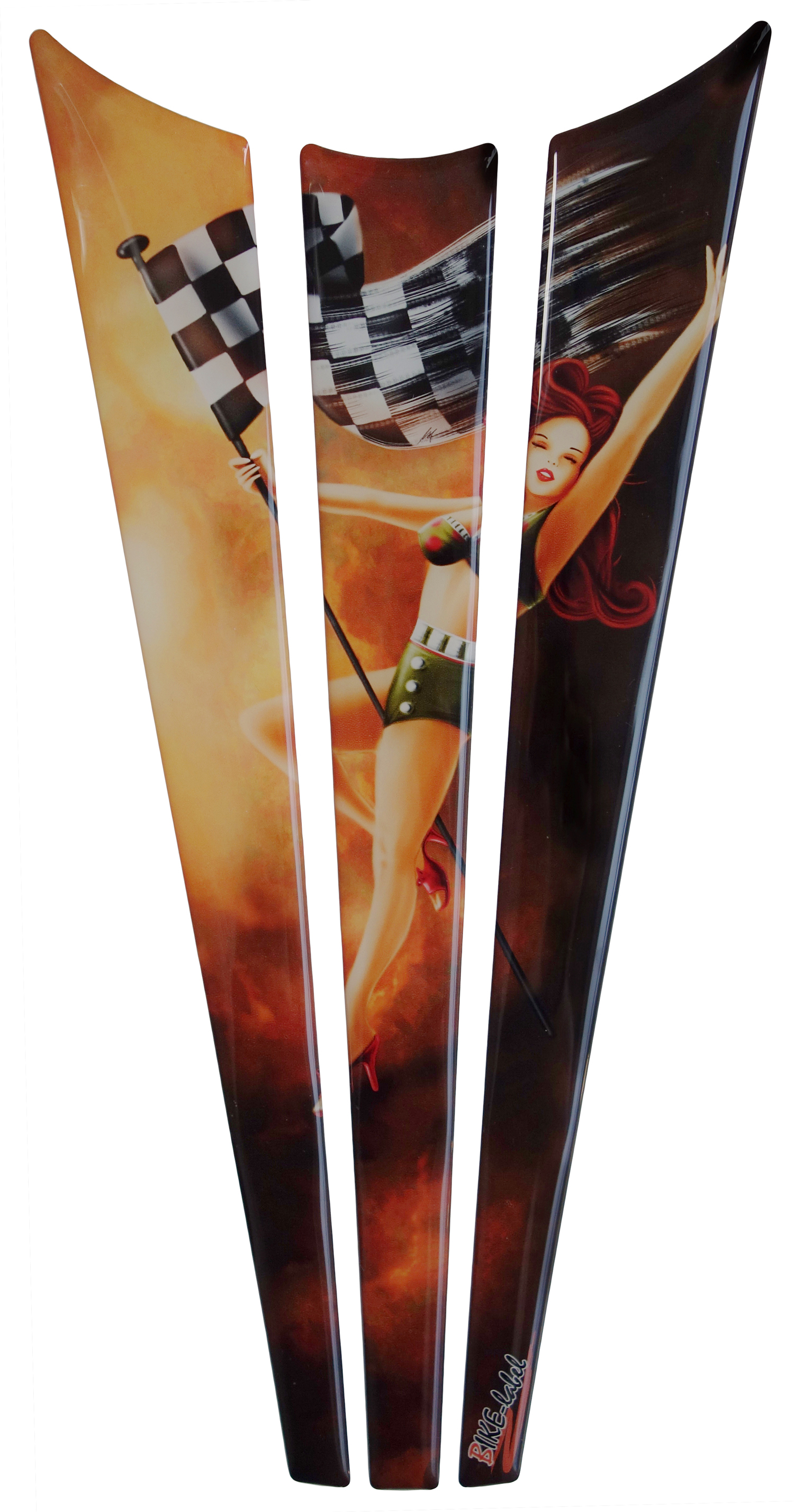 B-Ware Tankpad Motorrad 3D Aufkleber Pin Up Girl Racing Lackschutz Kratzschutz