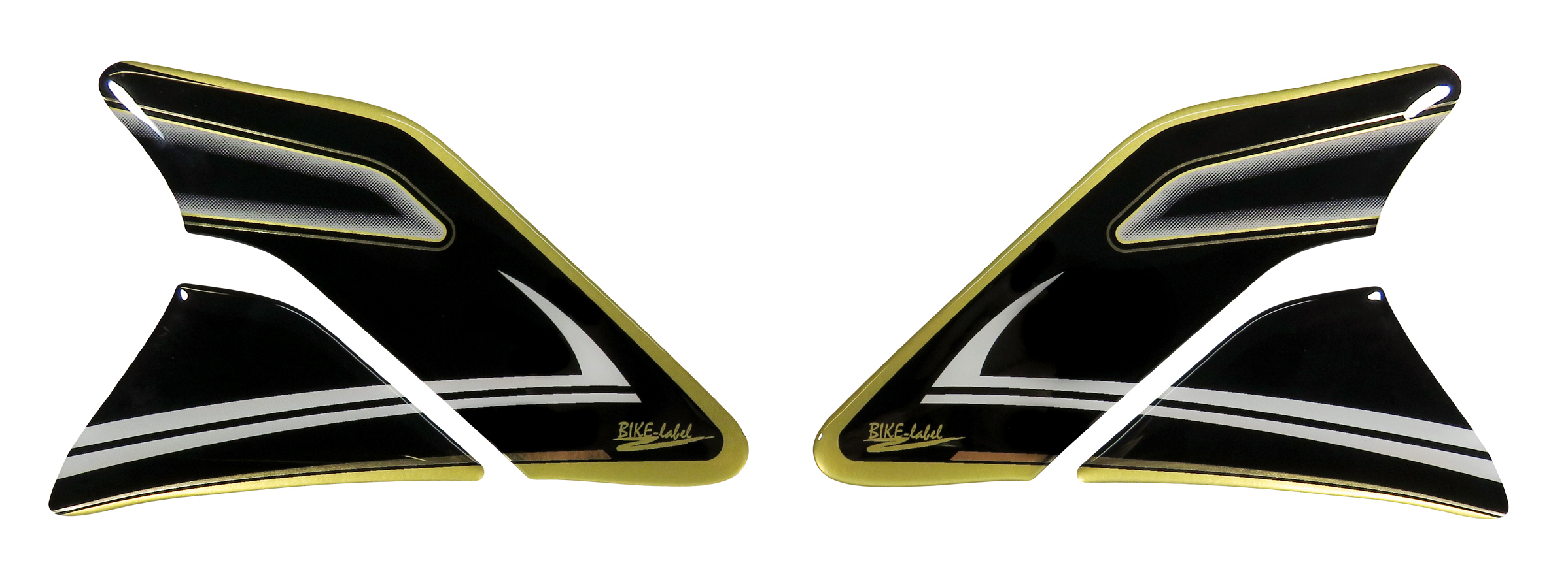 Motorrad Seitentankpad Metallic Gold und Schwarz Kniepad 3D Aufkleber Lackschutz Motorrad Seitentankpad Metallic Gold und Schwarz Kniepad 3D Aufkleber Lackschutz