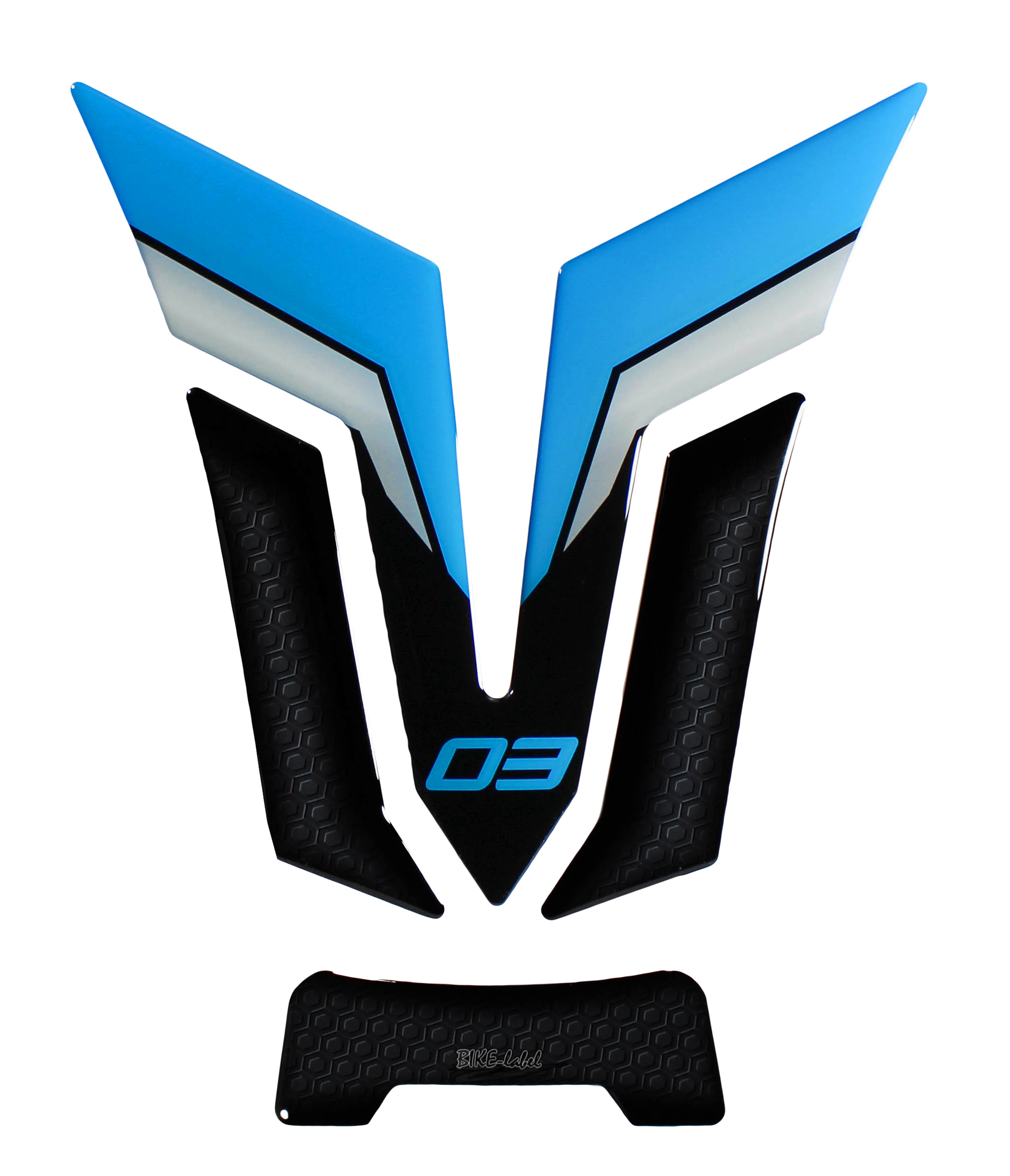 Motorrad Tankpad Aufkleber 3D kompatibel mit Yamaha MT-03 Icon Blue - ab BJ 2022 Motorrad Tankpad Aufkleber 3D kompatibel mit Yamaha MT-03 Icon Blue - ab BJ 2022