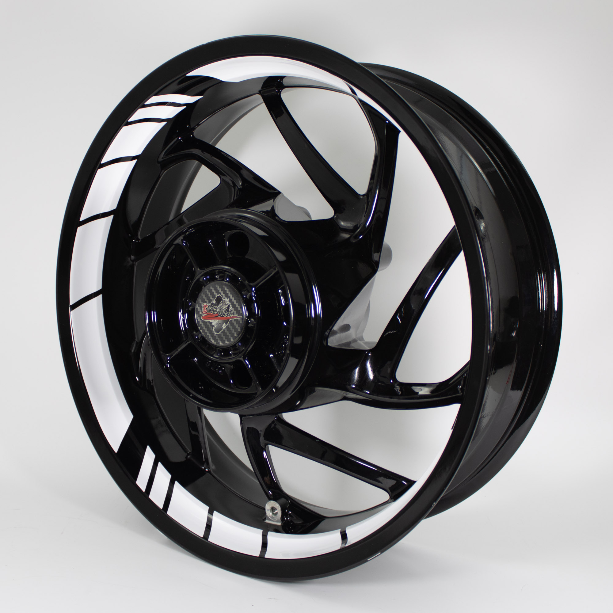 Felgenbett Aufkleber GP Style Weiß 16er Set Rim Stripes Motorrad Auto