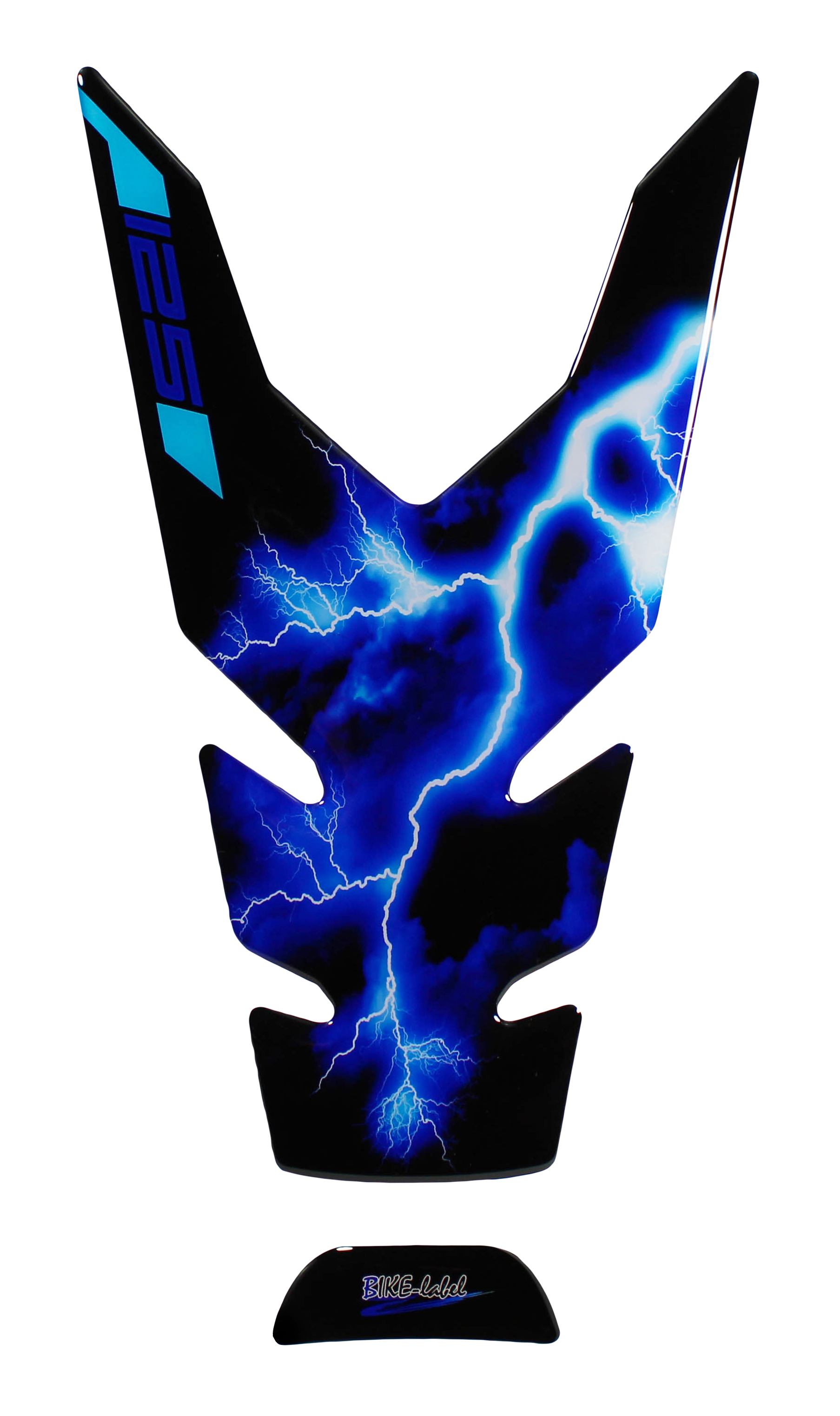 Tankschutz Blitz blau 3D Tankpad kompatibel mit Yamaha MT-125 ab MY 2022 Tankschutz Blitz blau 3D Tankpad kompatibel mit Yamaha MT-125 ab MY 2022