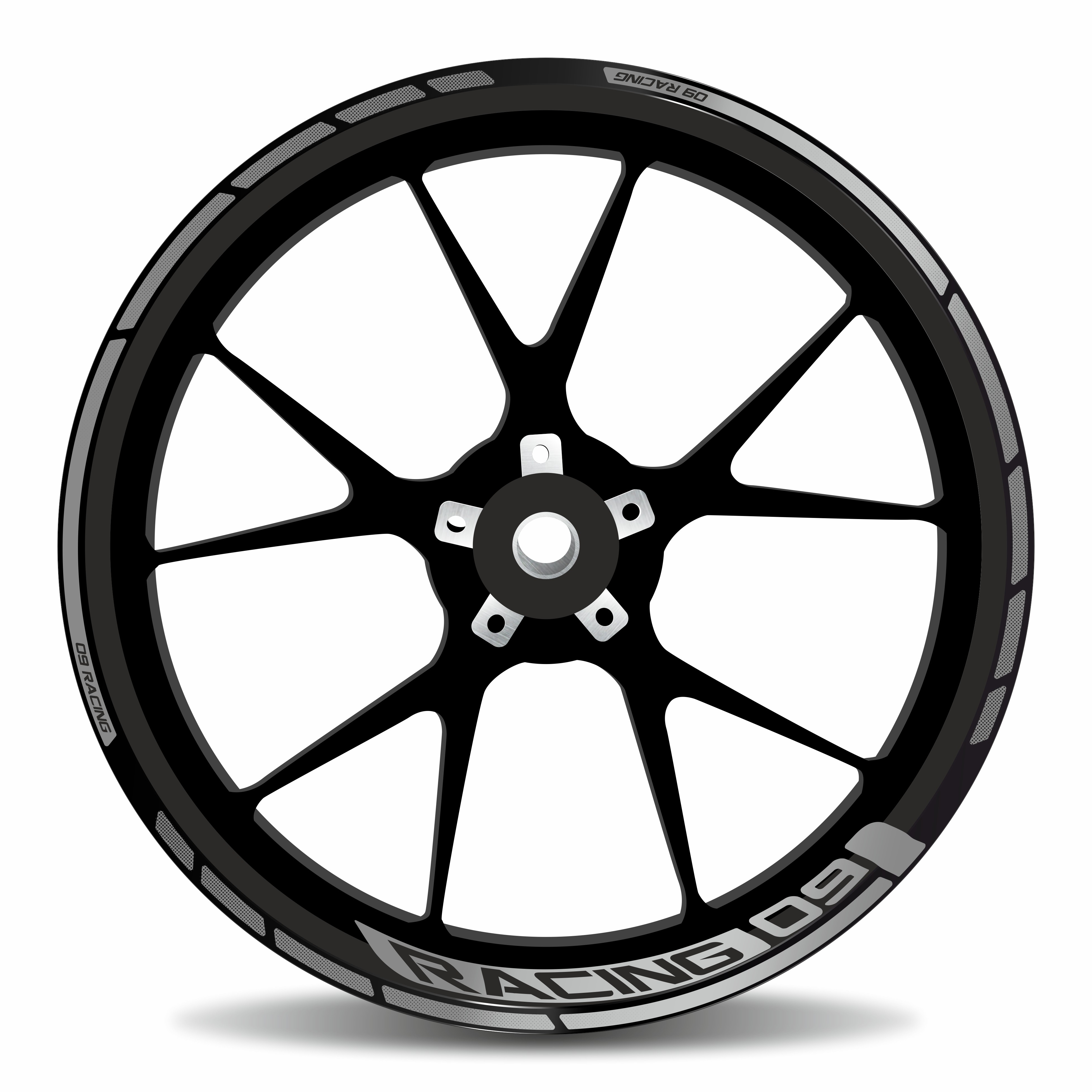 Felgenrand Black Dots Silber Aufkleber für Motorrad kompatibel für Yamaha MT-09 Felgenrand Black Dots Silber Aufkleber für Motorrad kompatibel für Yamaha MT-09