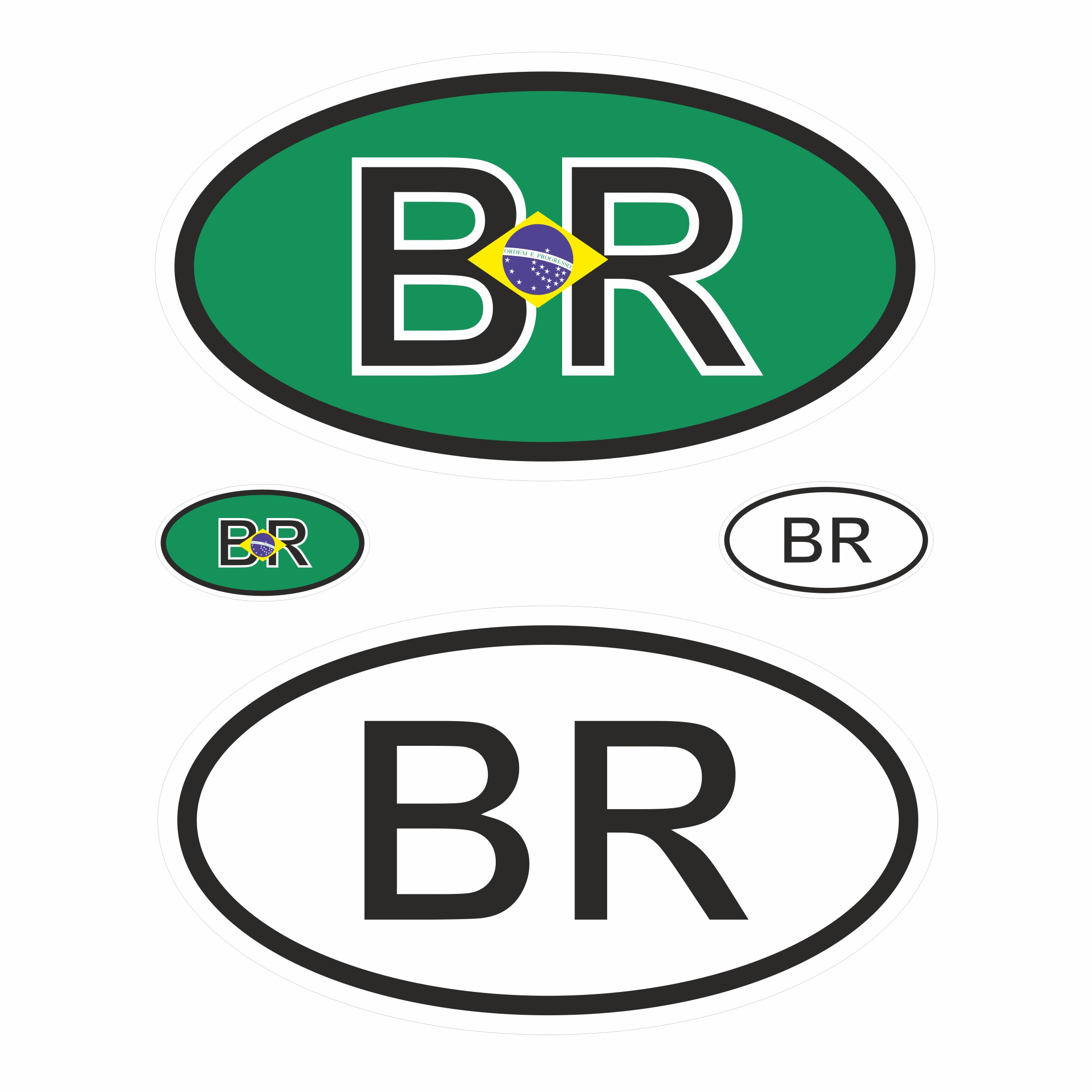 Länderkennzeichen Aufkleber Flagge 4 Stck Caravan Auto Kfz Camper Brasilien