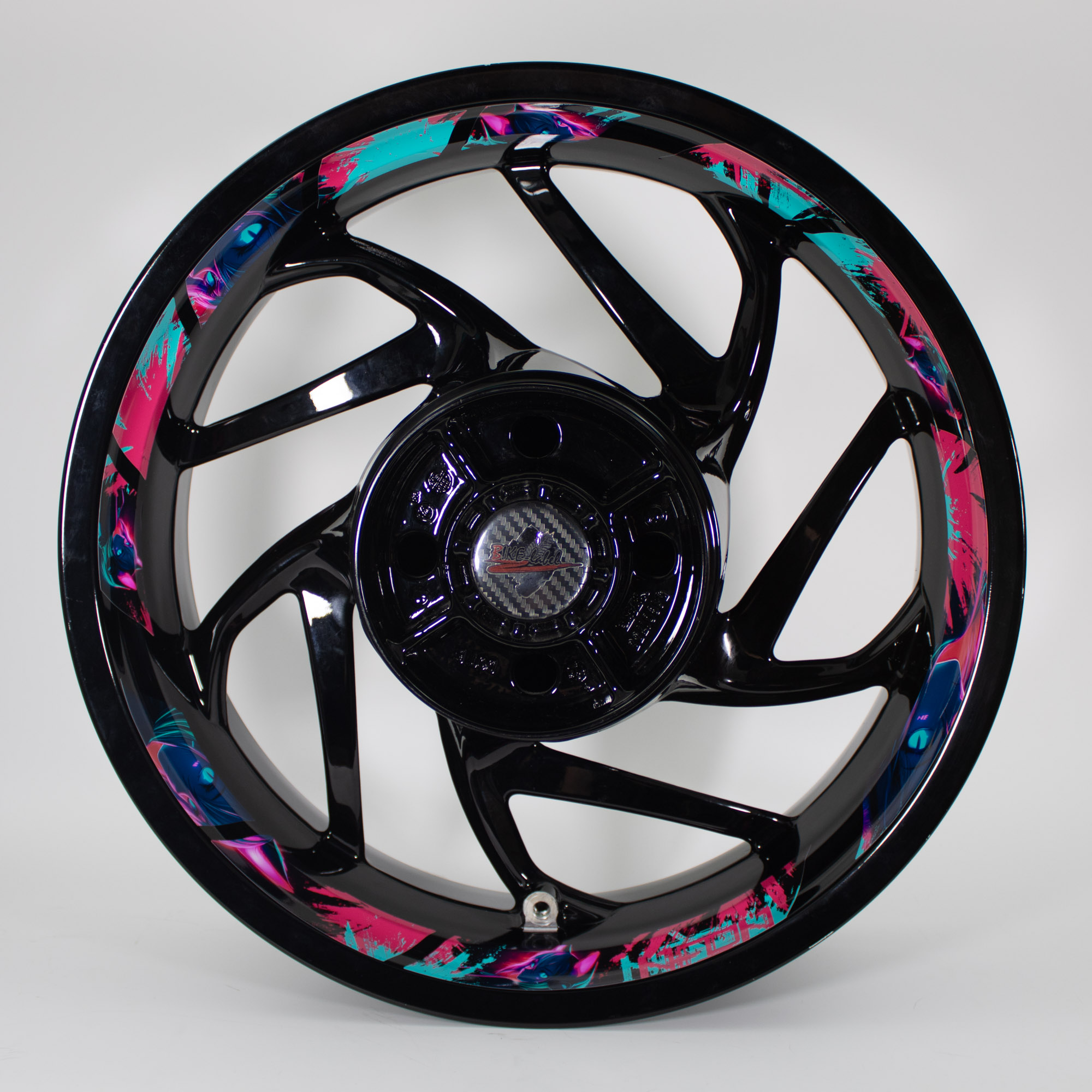 Extra breite Felgenbett Aufkleber Anime Cat Girl pink 18er Set Rim Stripes Motorrad Auto