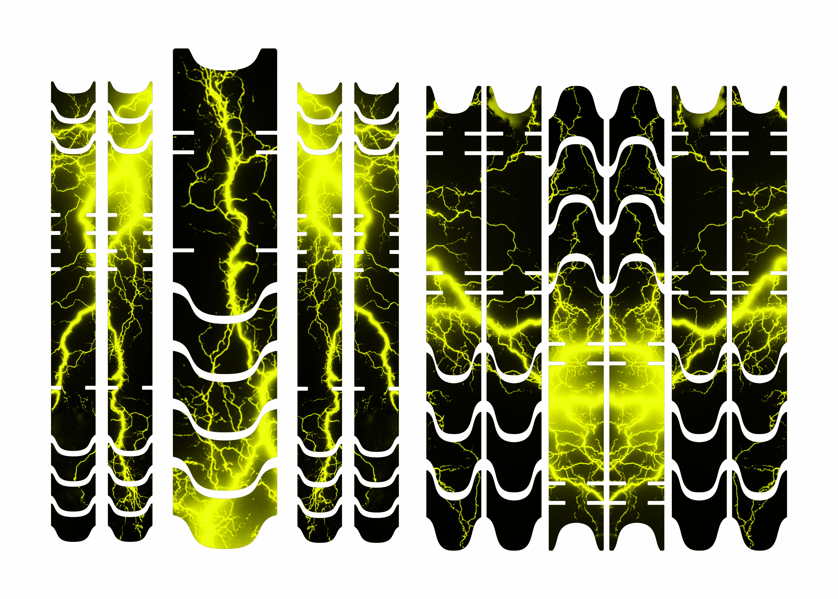 Rahmenaufkleber Set Neon Design Blitz für Fahrrad E-Bike Roller Rahmen