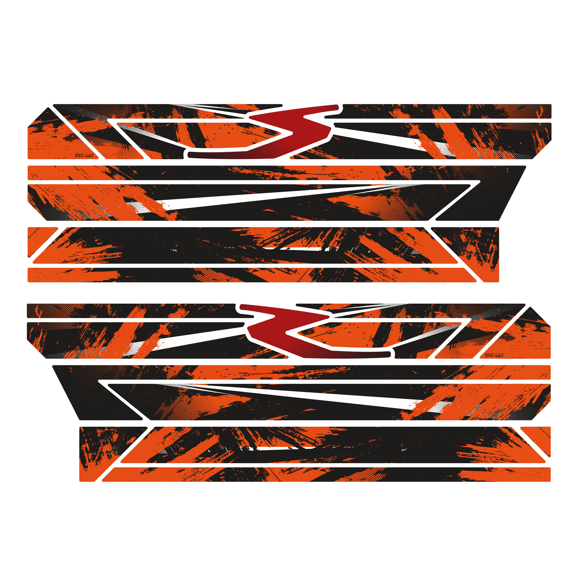 Deko Tuning Schutzaufkleber Orange Splatter universell kompatibel mit KTM E-Bike Deko Tuning Schutzaufkleber Orange Splatter universell kompatibel mit KTM E-Bike