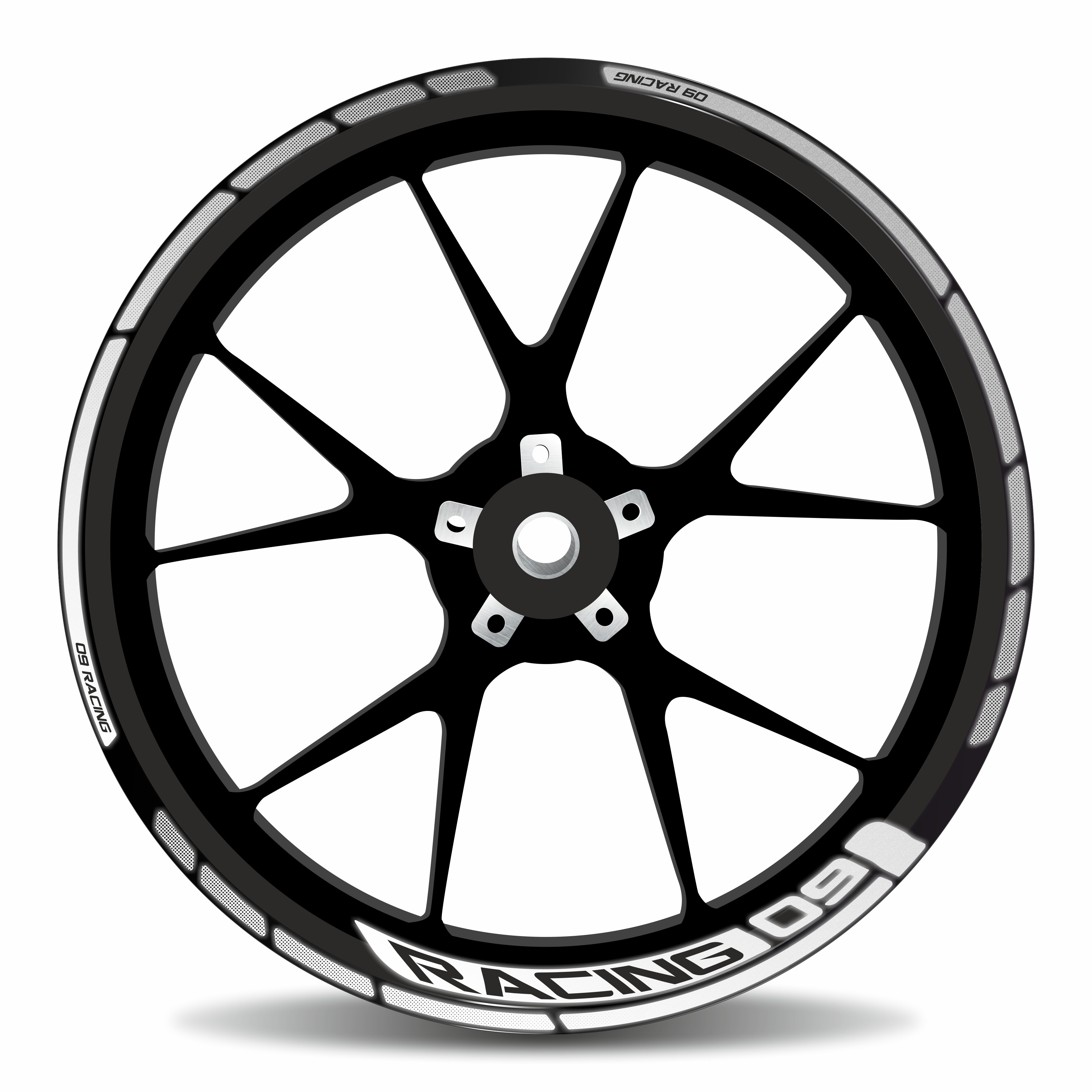 Felgenrand Aufkleber Set Reflex weiß Dots Motorrad kompatibel für Yamaha MT-09 Felgenrand Aufkleber Set Reflex weiß Dots Motorrad kompatibel für Yamaha MT-09