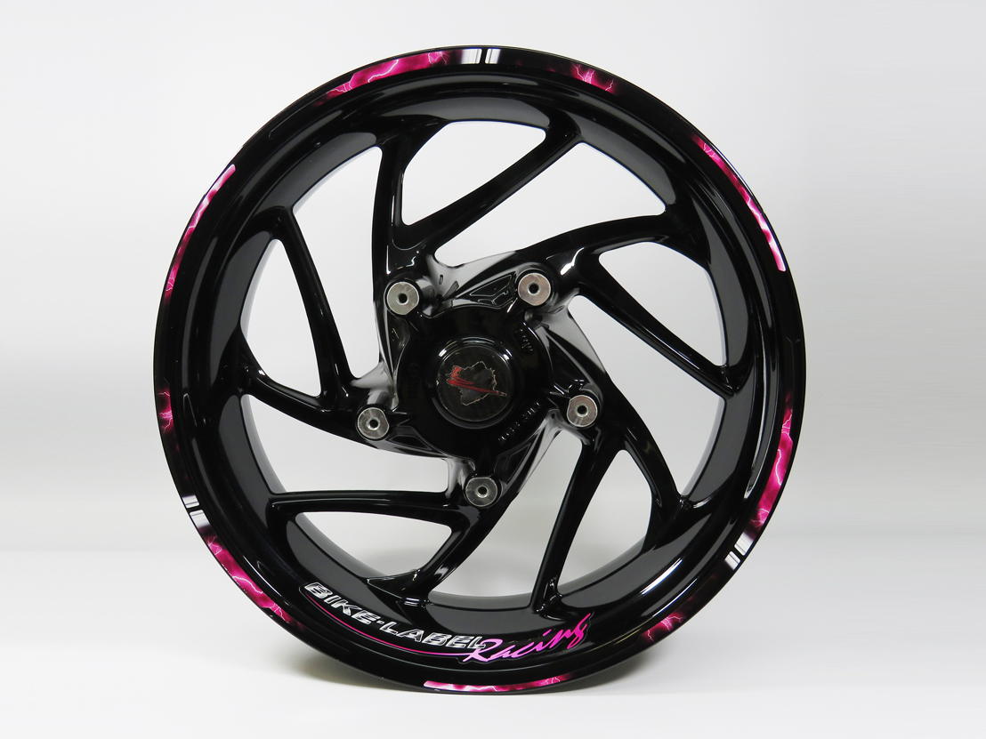 Pinke Felgenrandaufkleber für Auto Motorrad Felgenband Folien Aufkleber Blitz Pinke Felgenrandaufkleber für Auto Motorrad Felgenband Folien Aufkleber Blitz