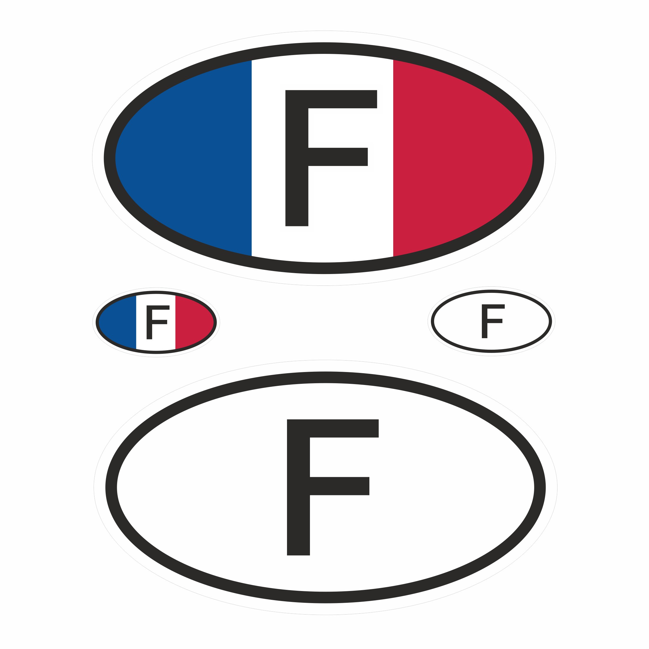 Länderkennzeichen Aufkleber Flagge 4 Stck Caravan Auto Kfz Camper Frankreich