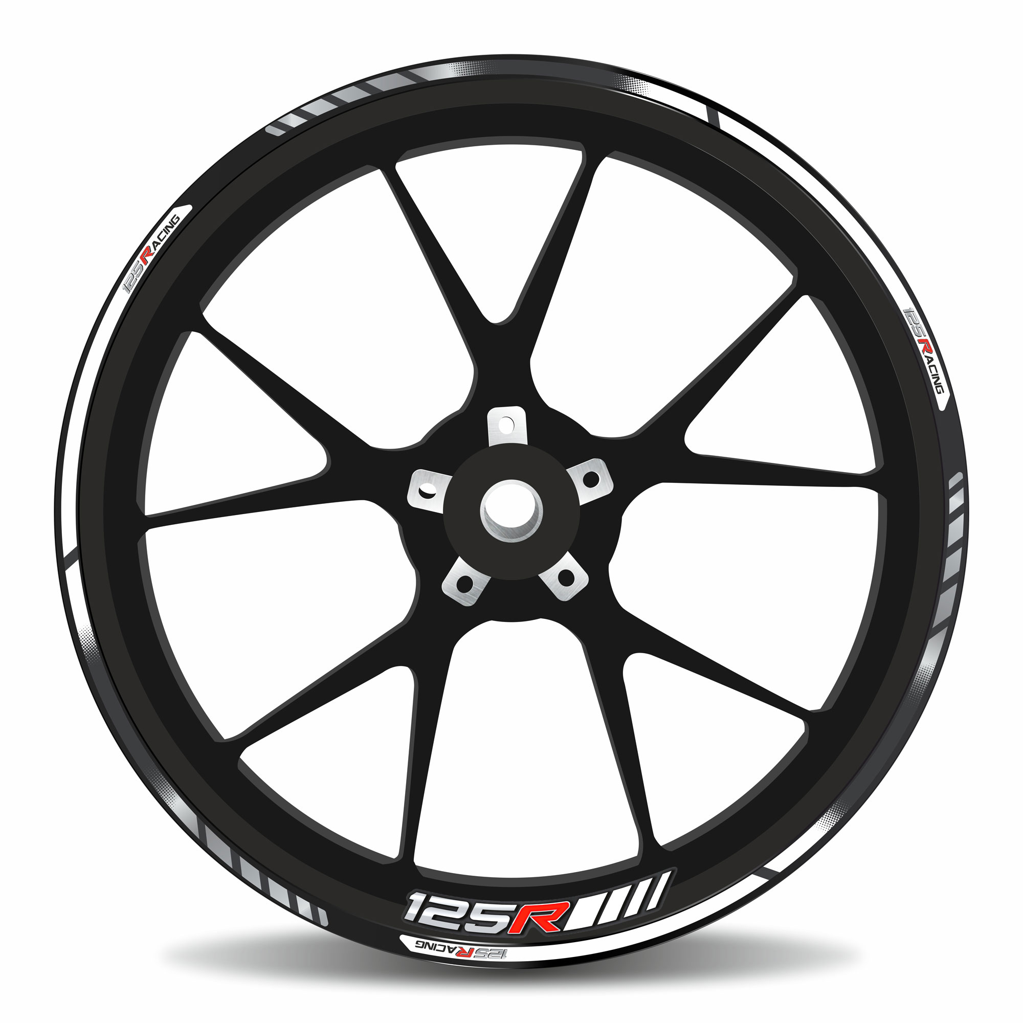 Felgendekor Felgenbettaufkleber Racing weiß kompatibel mit Honda CB125R Motorrad Felgendekor Felgenbettaufkleber Racing weiß kompatibel mit Honda CB125R Motorrad
