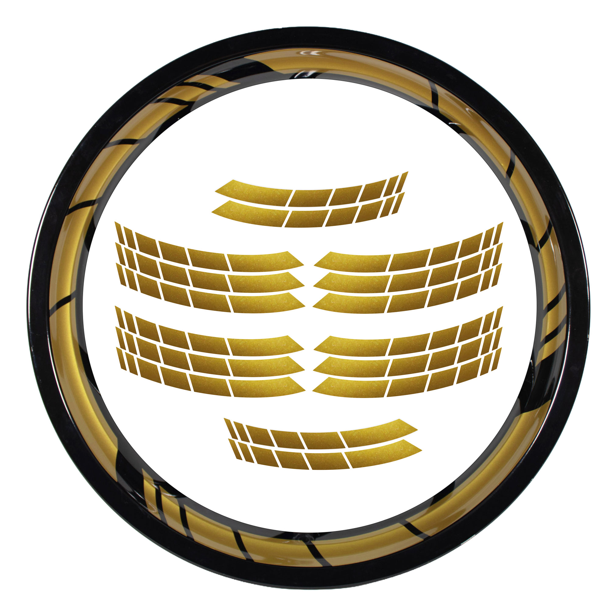 Felgenbett Aufkleber GP Style Gold 16er Set Rim Stripes Motorrad Auto