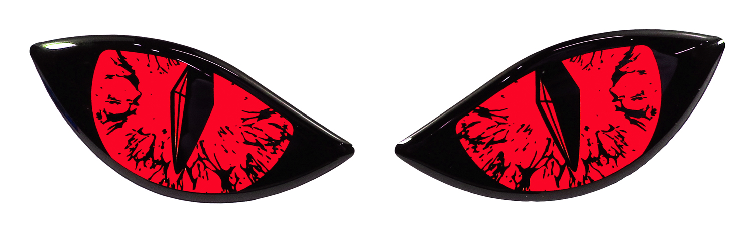 Aufkleber 3D Böse Augen Neon Rot Lackschutz Motorrad Roller Motorradhelm Dekor