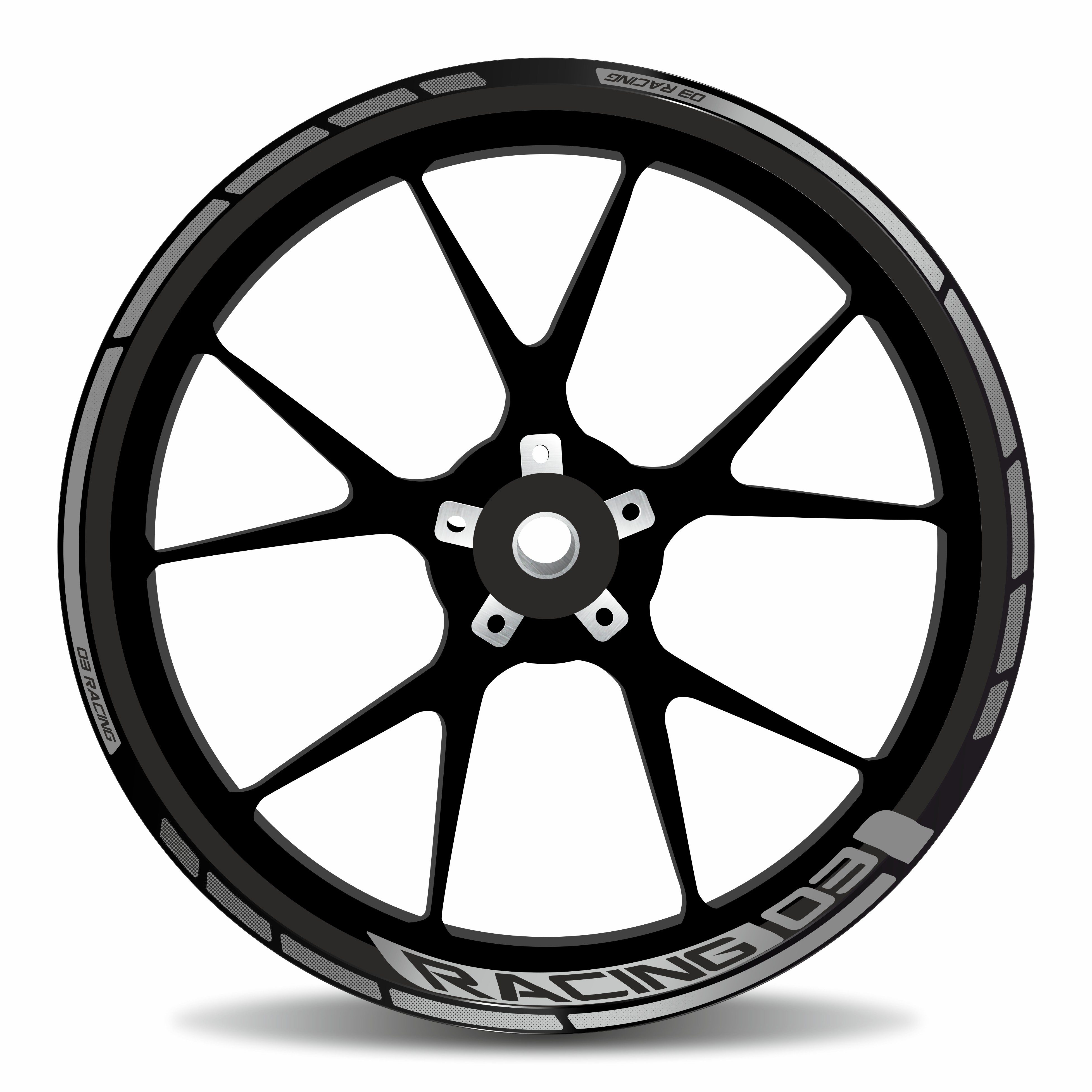 Felgenrand Black Dots Silber Aufkleber für Motorrad kompatibel für Yamaha MT-03 Felgenrand Black Dots Silber Aufkleber für Motorrad kompatibel für Yamaha MT-03