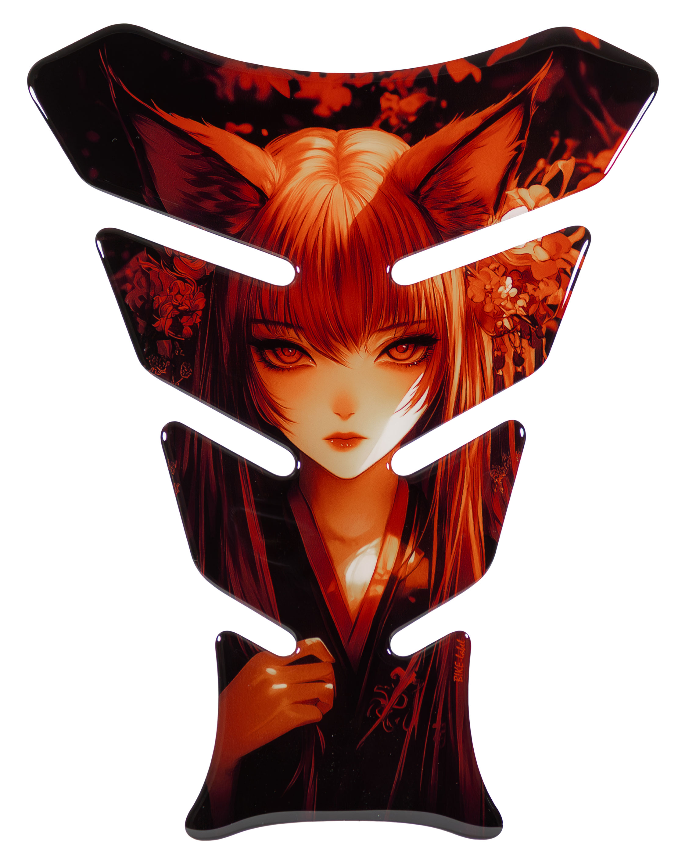Tankpad Motorrad Anime Kitsune Fuchsmädchen rot Kimono japan Look 3D Gel Sticker