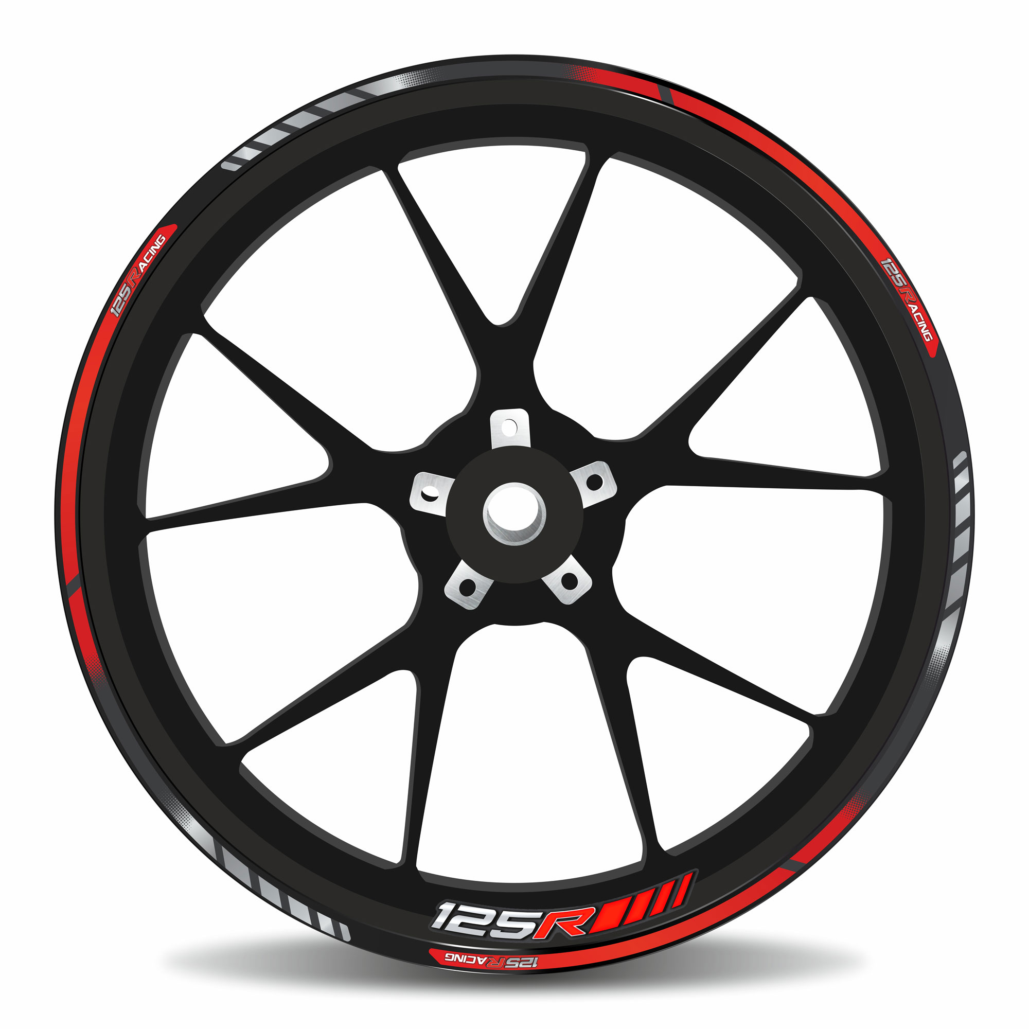 Felgenaufkleber für Felgenrand Felgenbett Dekor rot kompatibel mit Honda CB125R Felgenaufkleber für Felgenrand Felgenbett Dekor rot kompatibel mit Honda CB125R
