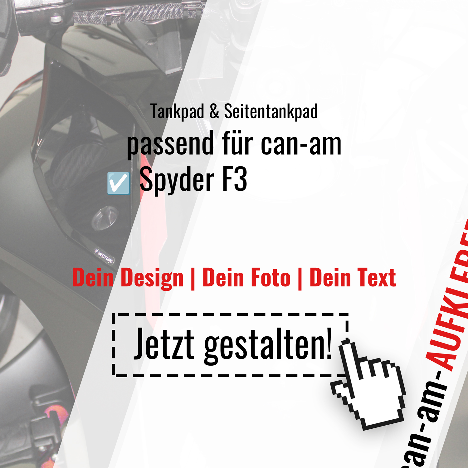 Gestalte dein can-am kompatibles Tankpad – einzigartig, passgenau und langlebig