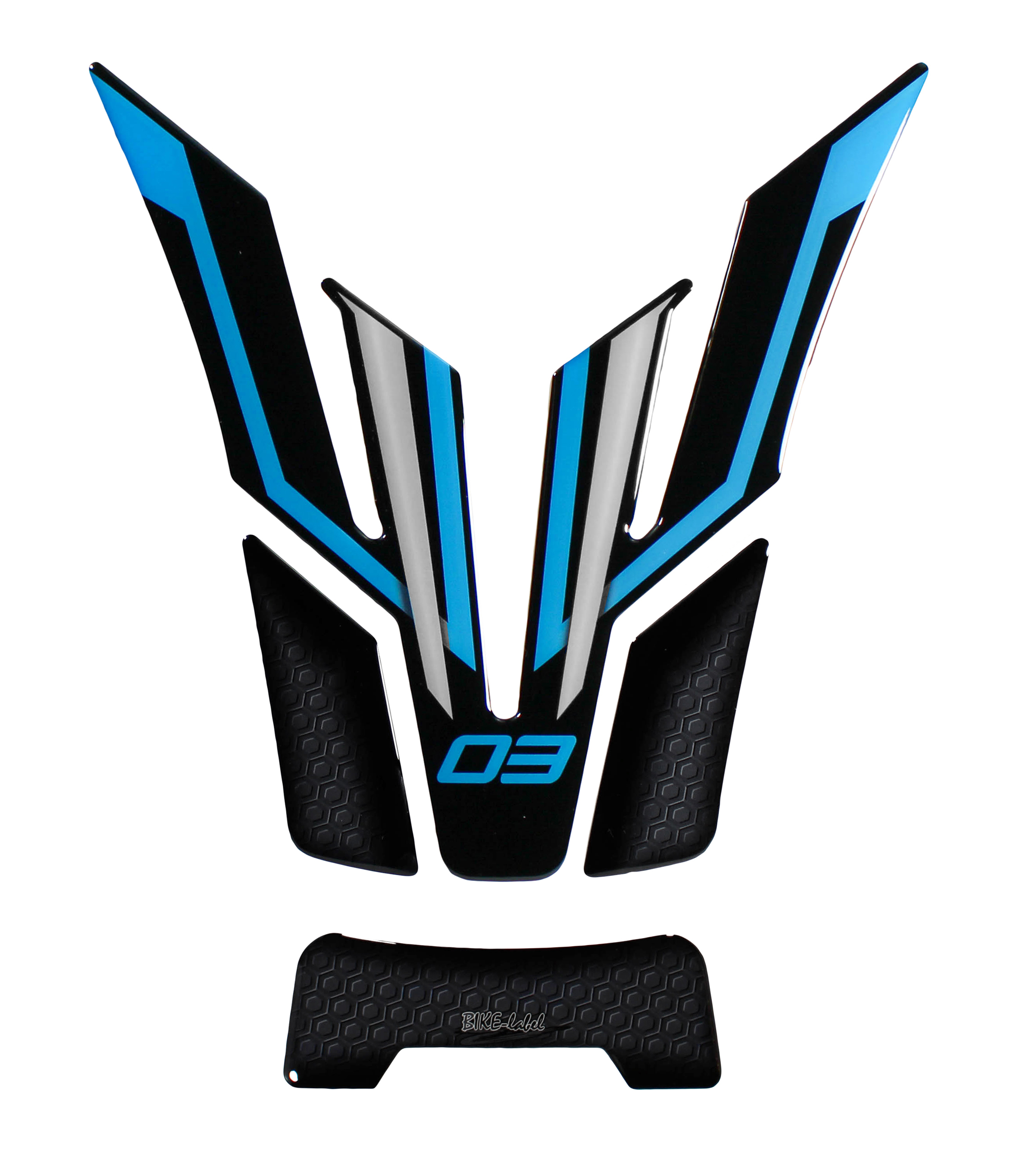 Motorrad Tankpad Aufkleber 3D kompatibel mit Yamaha MT-03 Icon Blue - ab BJ 2022 Motorrad Tankpad Aufkleber 3D kompatibel mit Yamaha MT-03 Icon Blue - ab BJ 2022