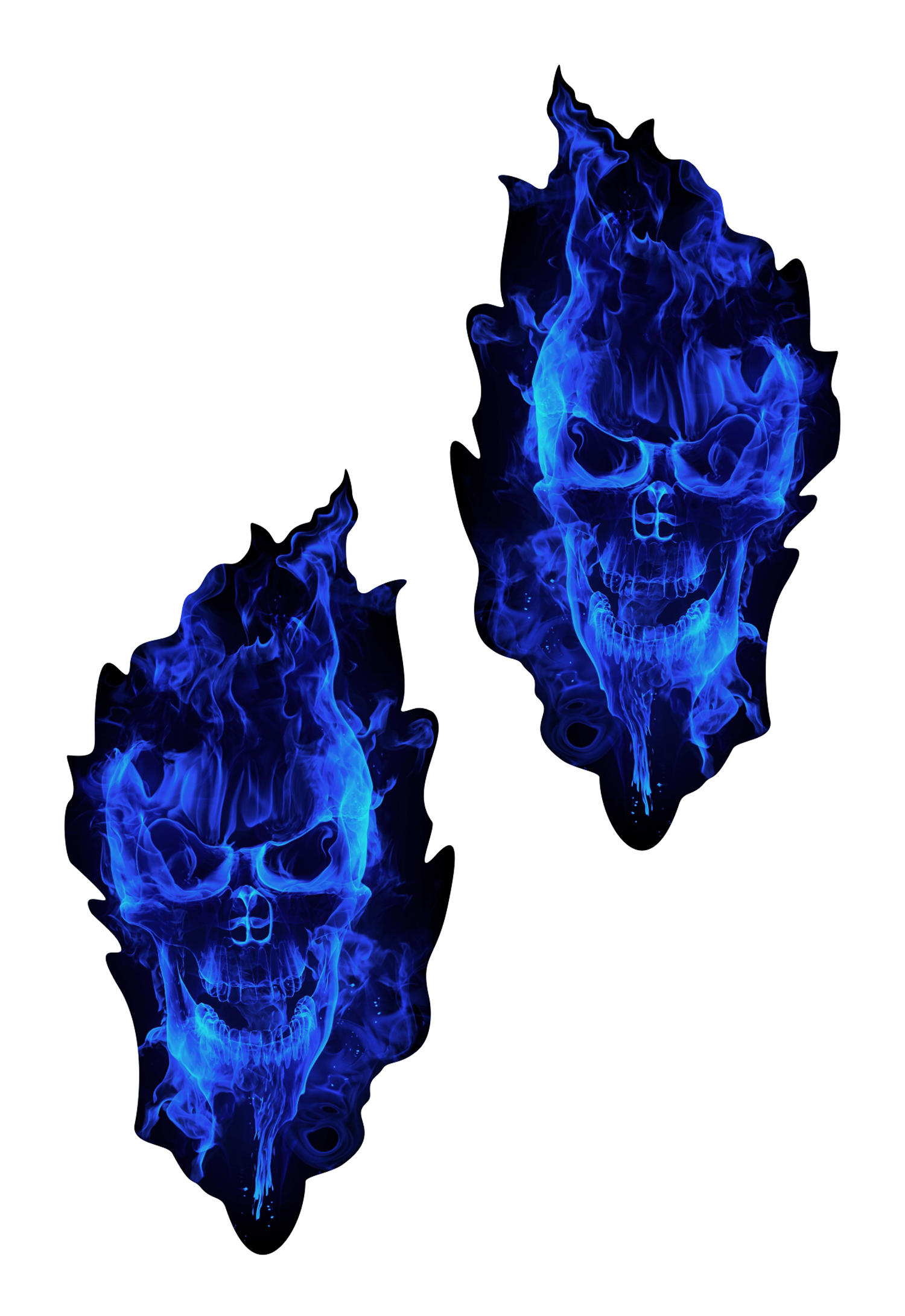 Ghost Blue 2 Stück Aufkleber Dekosticker Laptop Handy Tuning Fahrrad E Roller