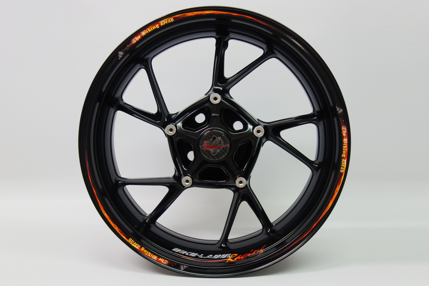 Auto Motorrad Felgenrandaufkleber The Biking Dead Schädel Flammen Skull Auto Motorrad Felgenrandaufkleber The Biking Dead Schädel Flammen Skull