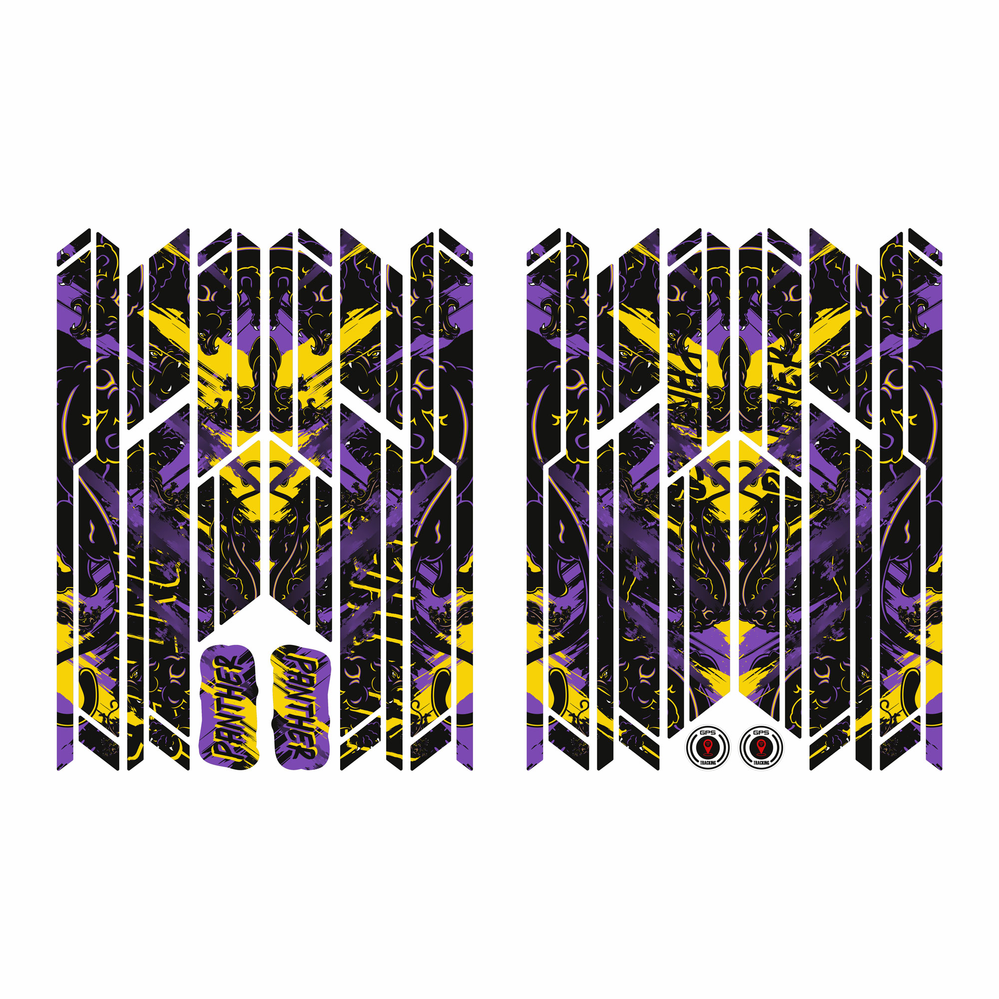 Fahrrad Aufkleber Set Panther lila brush strokes für Fahrrad E-Bike Rahmen