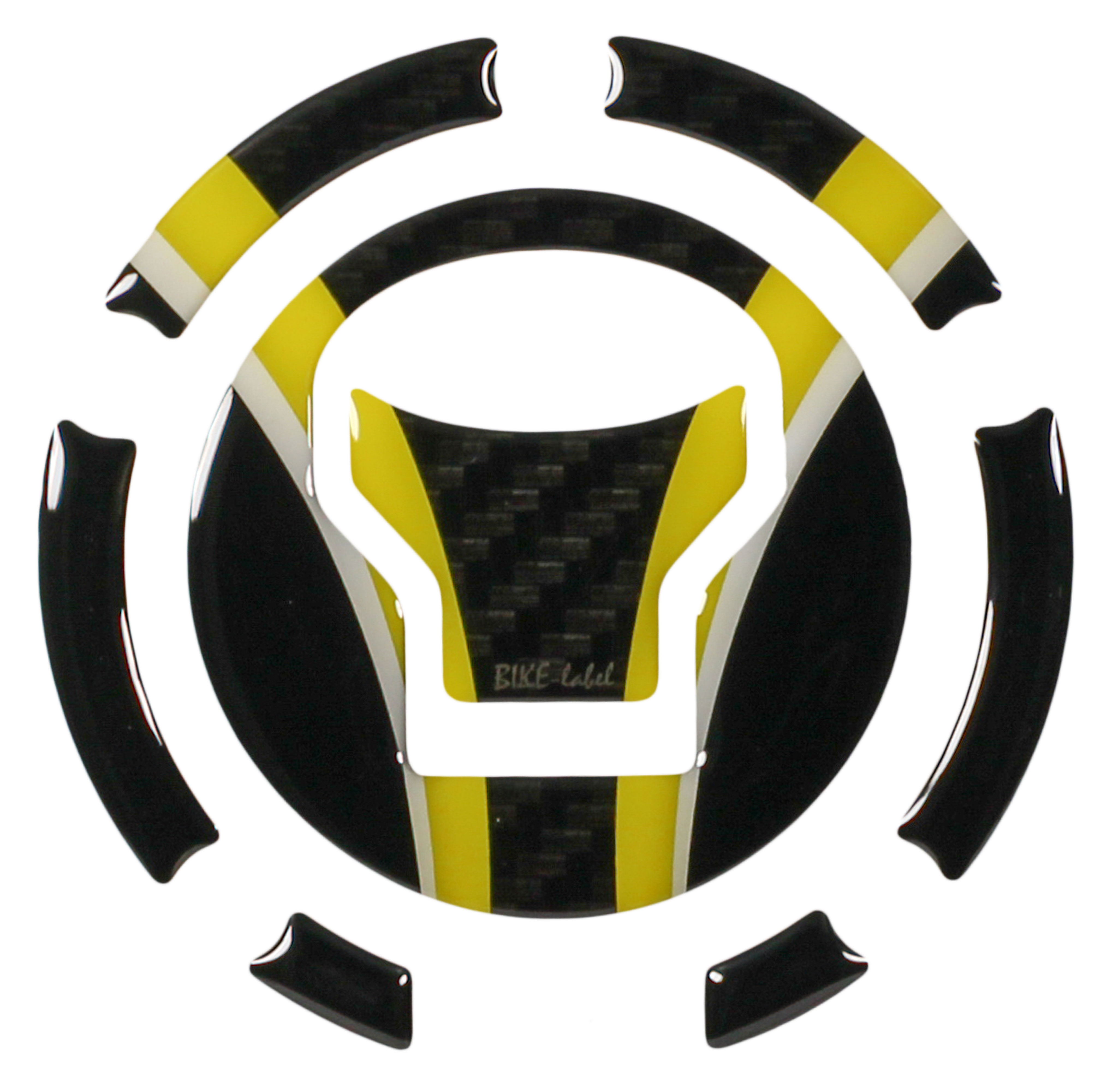 Tankdeckel Motorrad Pad Aufkleber kompatibel mit Honda CB750 Hornet Carbon Gelb Tankdeckel Motorrad Pad Aufkleber kompatibel mit Honda CB750 Hornet Carbon Gelb