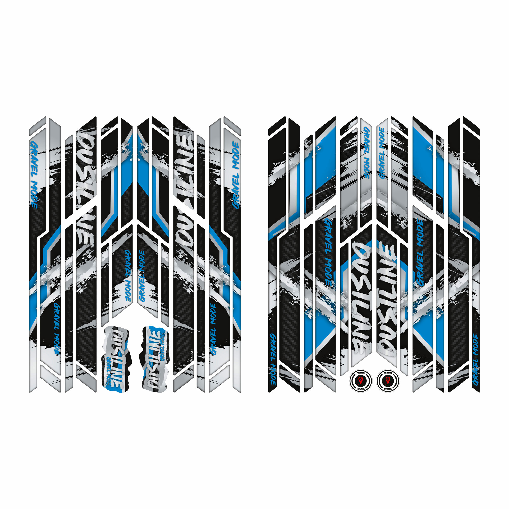 Fahrrad Rahmen Aufkleber Set Dustline blue brush strokes für Fahrrad E-Bike