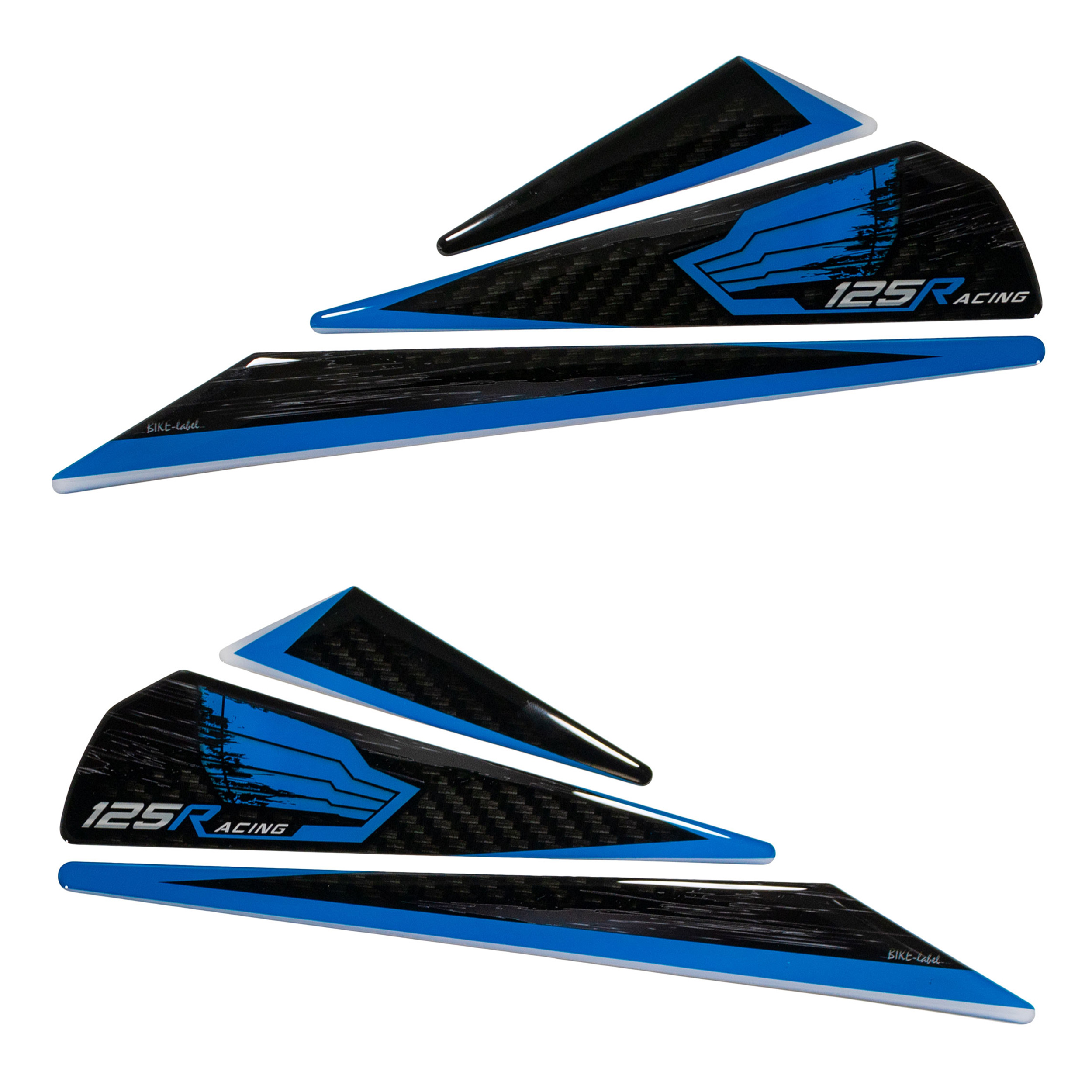Kniepad Seitenschutz Tankaufkleber Carbon Optik blau kompatibel für Honda CB125R Kniepad Seitenschutz Tankaufkleber Carbon Optik blau kompatibel für Honda CB125R