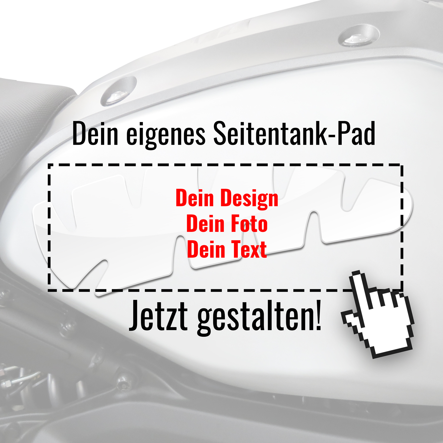 Wunsch-Seitentankpad selber gestalten für dein Motorrad (linke und rechte Seite)