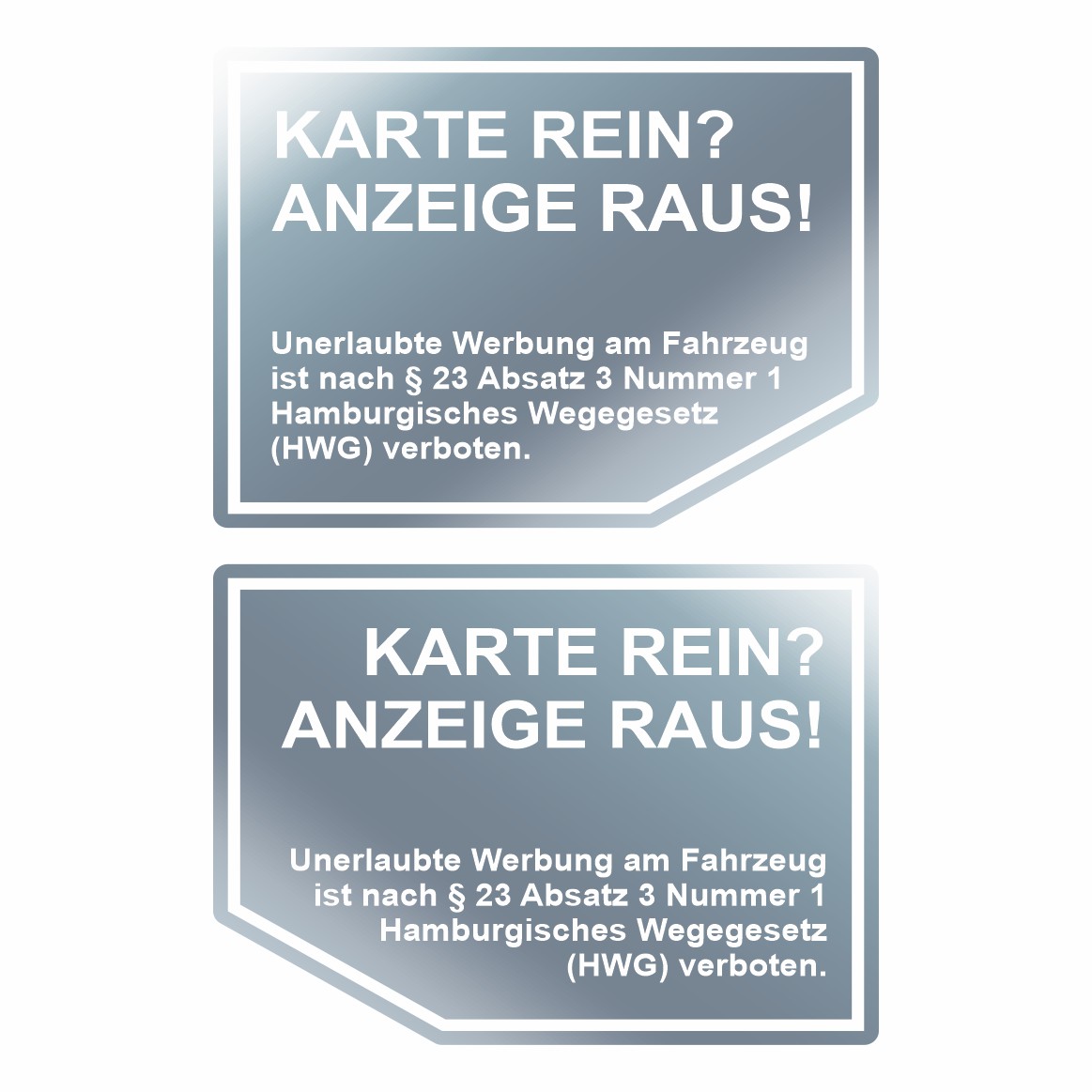 Autosticker Scheibe Nix Verkauf Nix Karte Werbung verboten innenklebend 2er Set