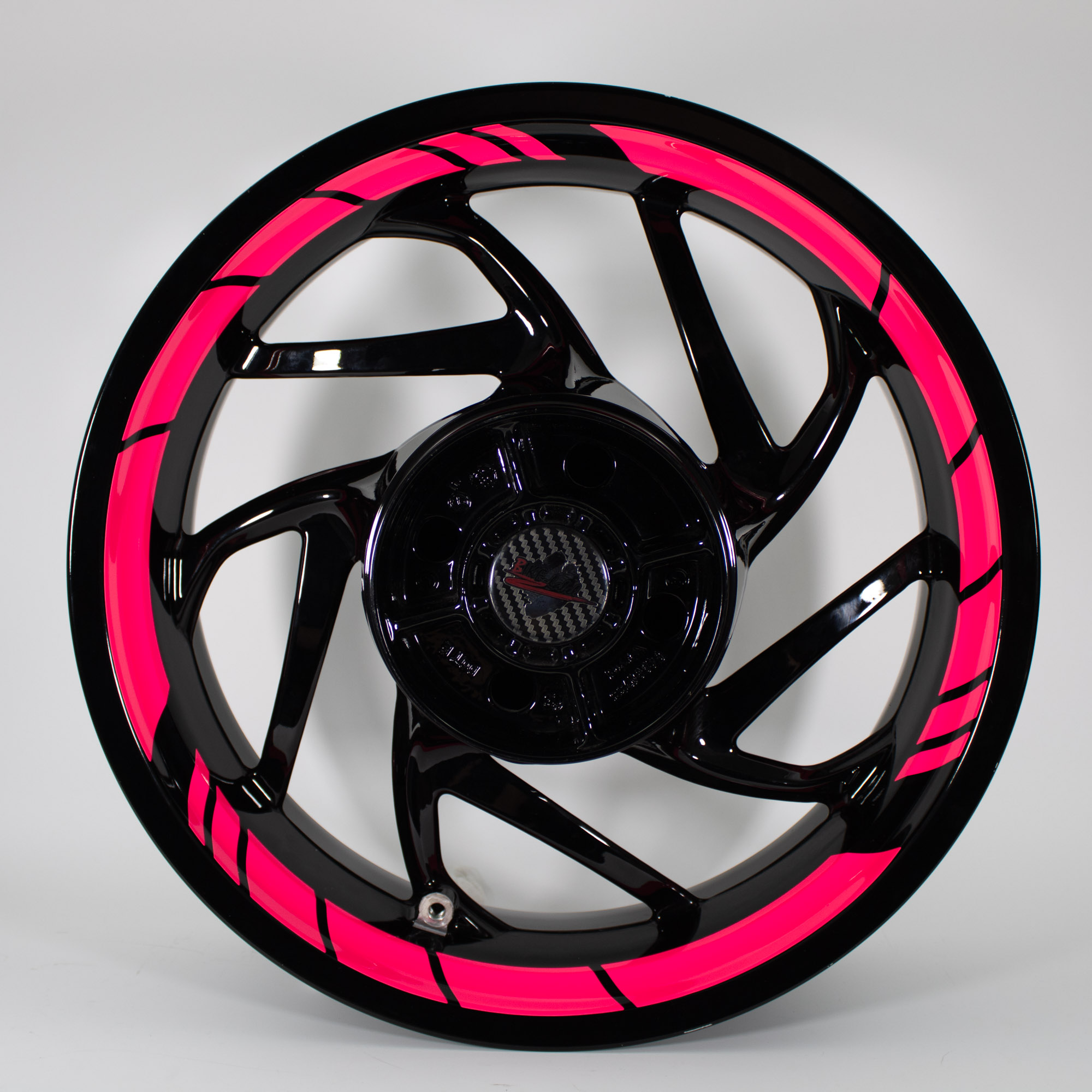 Felgenbett Aufkleber GP Style Neon Pink 16er Set Rim Stripes Motorrad Auto