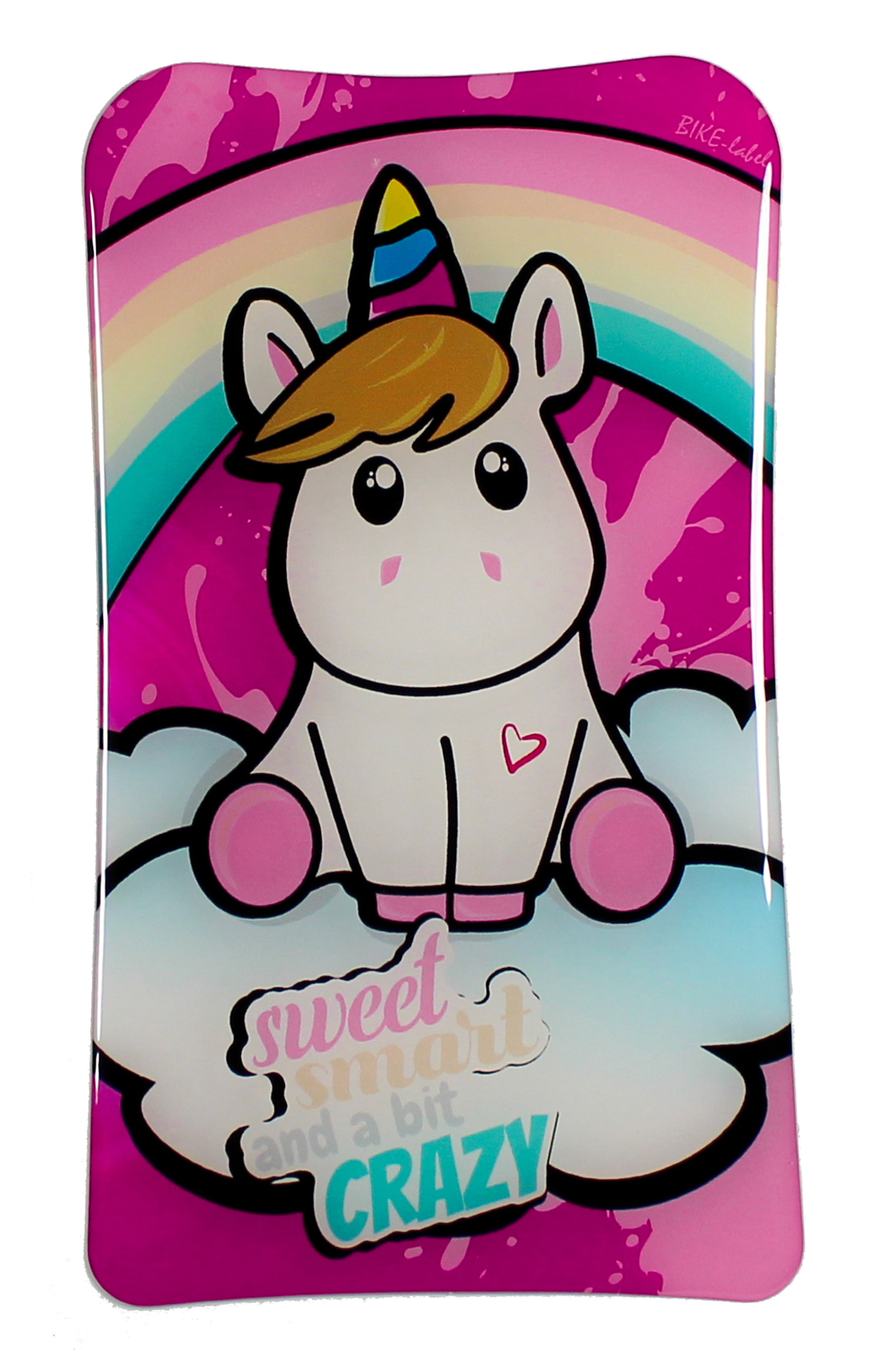 Tankpad Motorrad Gel Lackschutzaufkleber süßes Einhorn pink mit Regenbogen