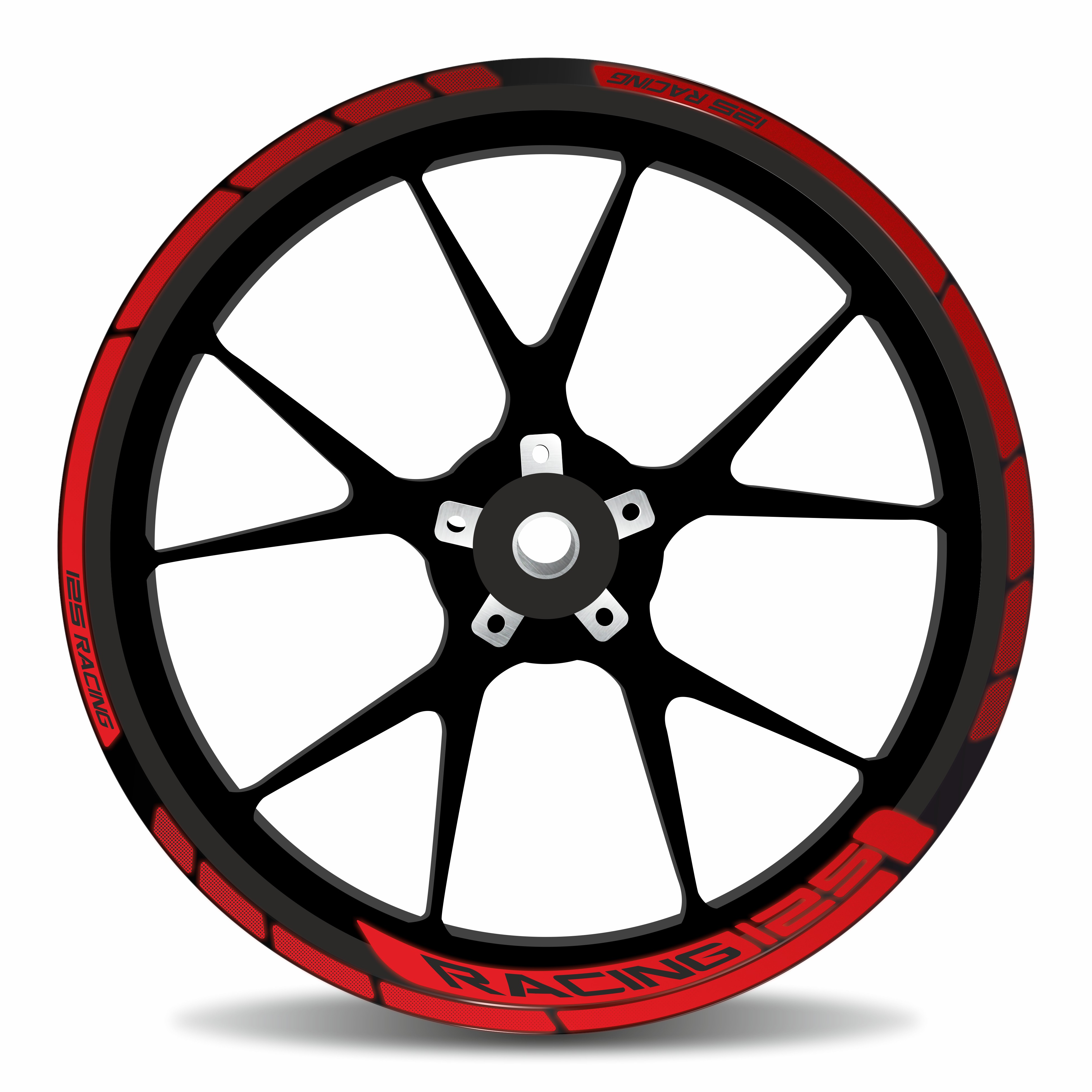 Felgenrandaufkleber Komplettset Reflex rot Dot Bike kompatibel für Yamaha MT-125 Felgenrandaufkleber Komplettset Reflex rot Dot Bike kompatibel für Yamaha MT-125
