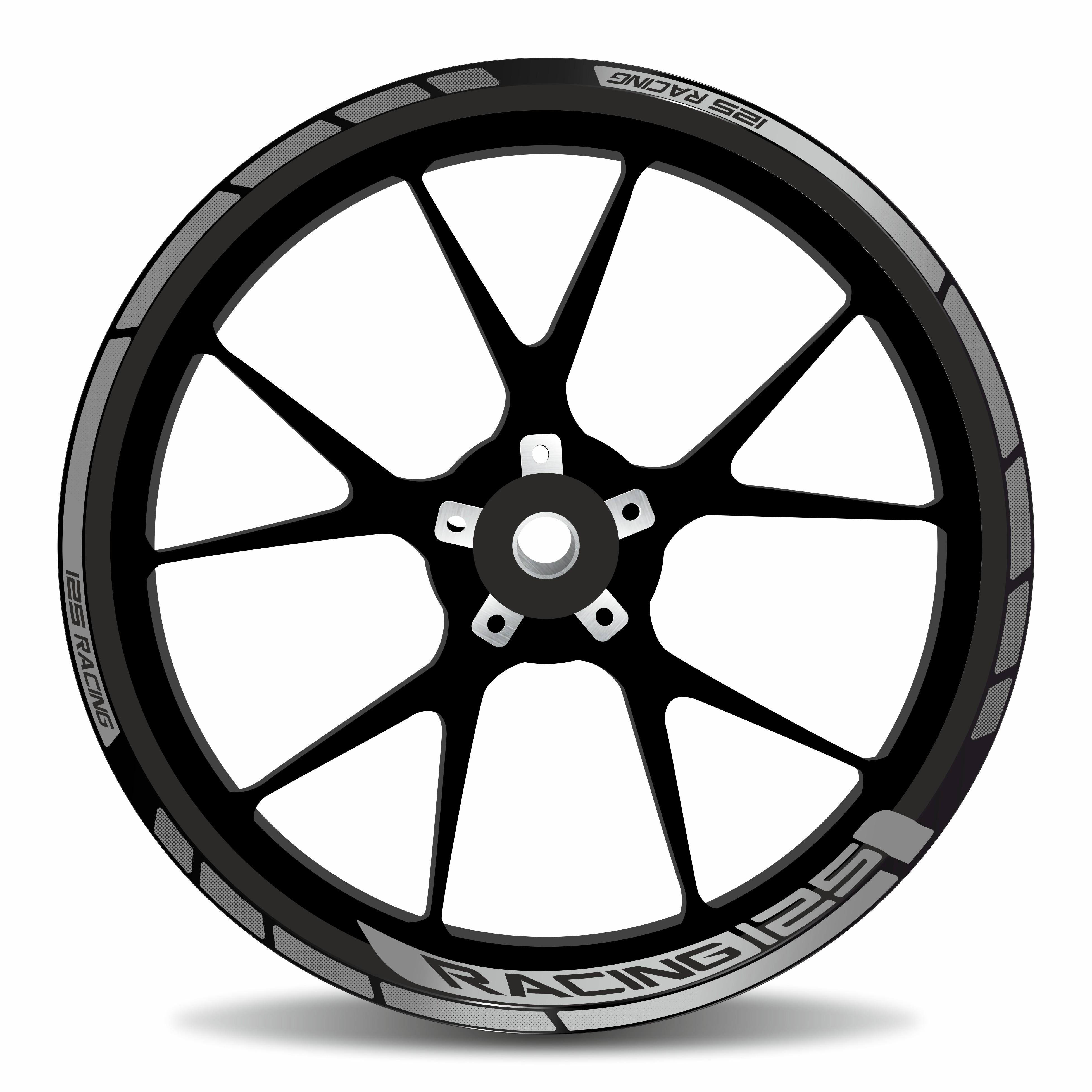 Felgenrand Black Dots Silber Aufkleber für Motorrad kompatibel für Yamaha MT-125 Felgenrand Black Dots Silber Aufkleber für Motorrad kompatibel für Yamaha MT-125