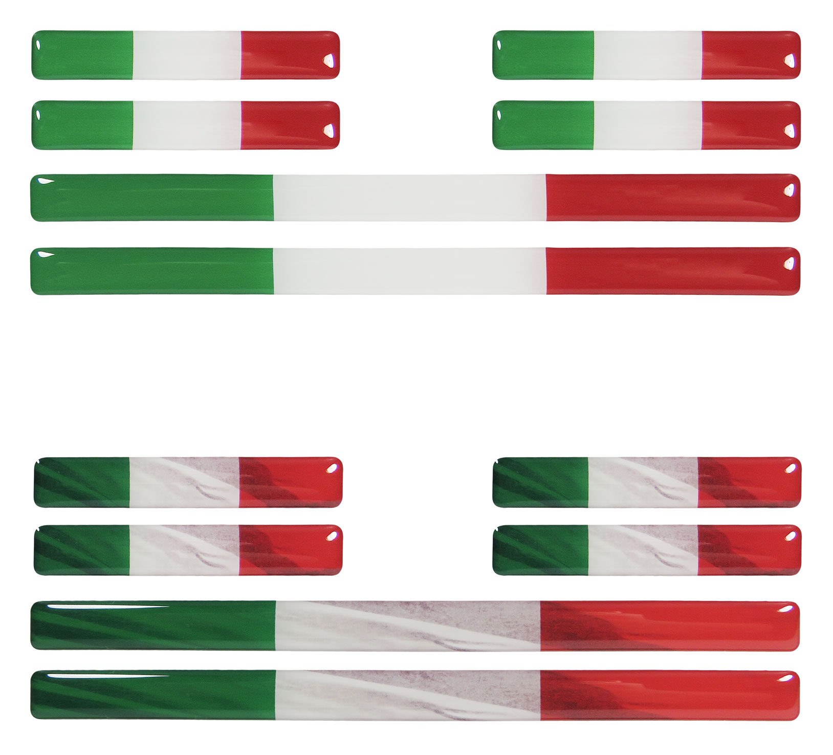 B-Ware Italien Flaggen Aufkleber 3D Deko Gel Sticker Set für Auto Kfz Motorrad 