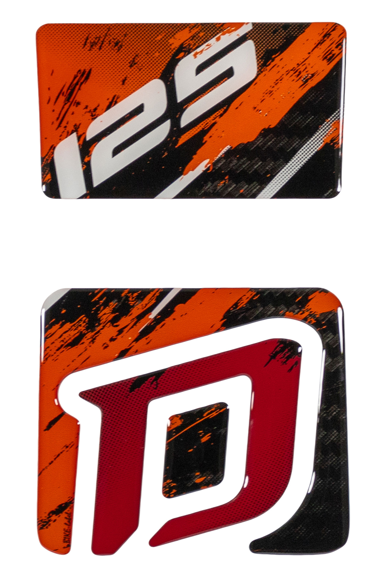 Motorradaufkleber Tankpad Carbon Splatter Rot Orange kompatibel mit KTM Duke 125 Motorradaufkleber Tankpad Carbon Splatter Rot Orange kompatibel mit KTM Duke 125