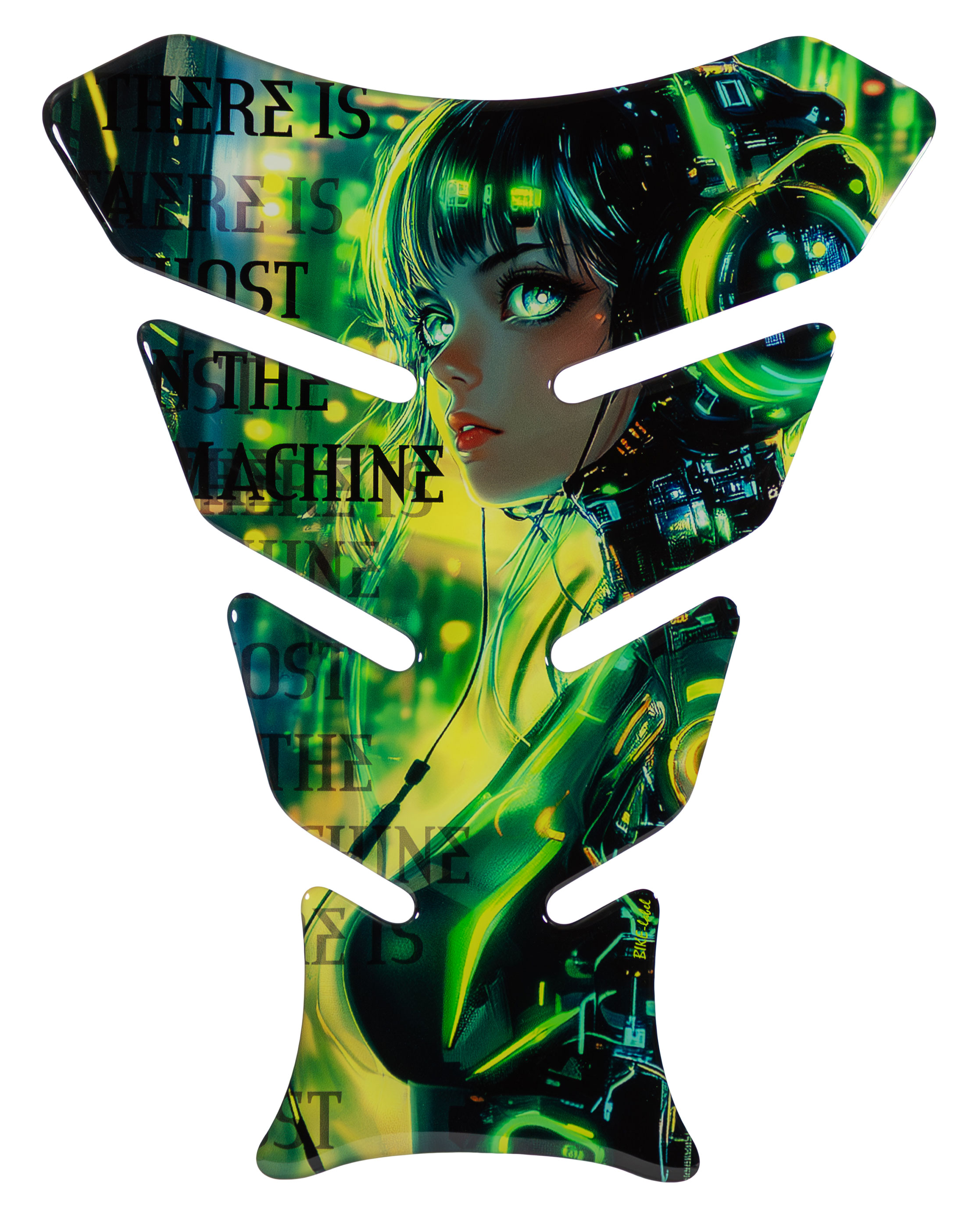 Motorrad 3D Gel Sticker Anime Cyberpunk Girl Ghost Machine grün tech future Tank Motorrad 3D Gel Sticker Anime Cyberpunk Girl Ghost Machine grün tech future Tank