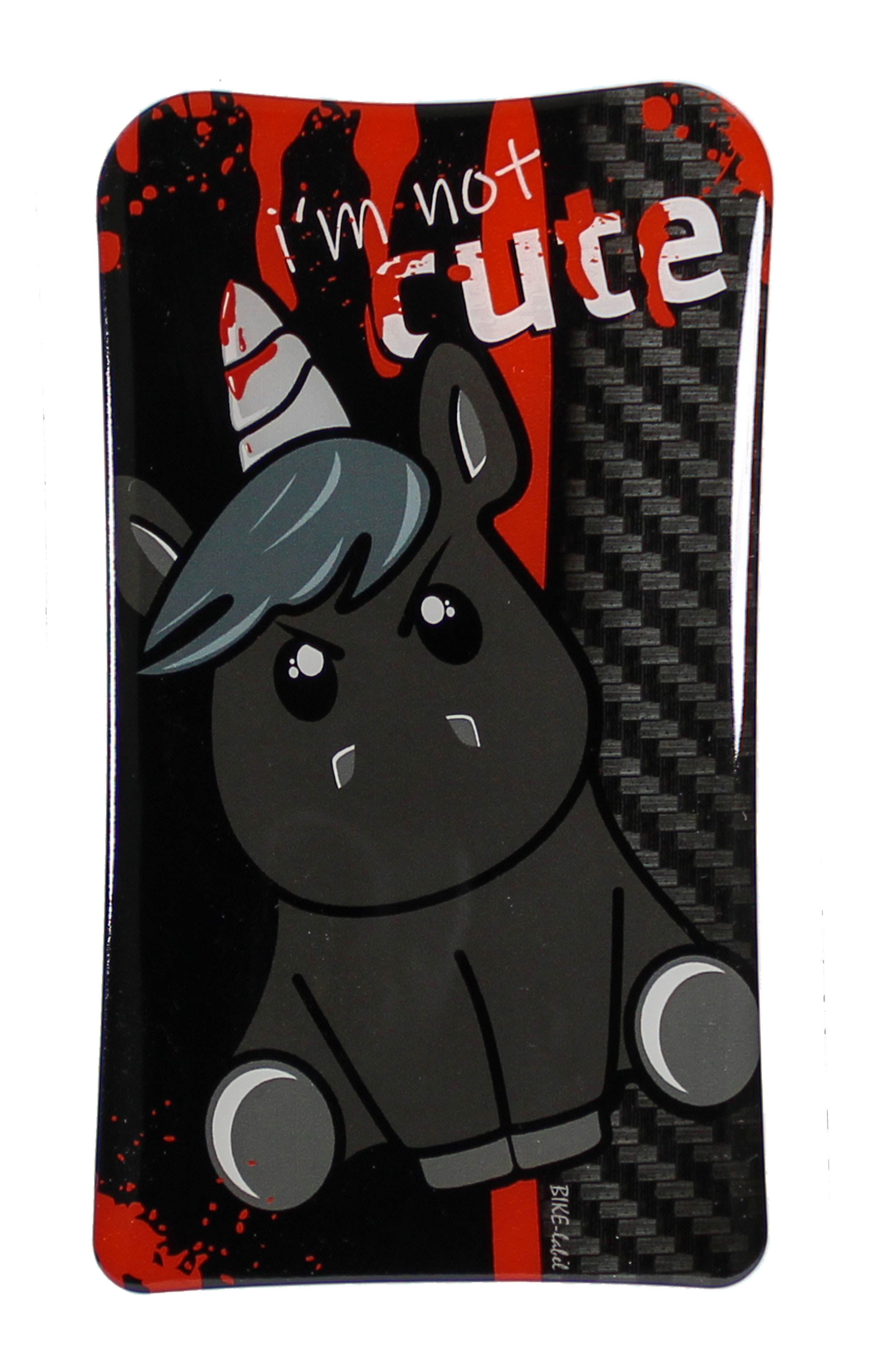 B-Ware Tankpad Gel Lackschutzaufkleber für Motorrad böses Einhorn evil blood