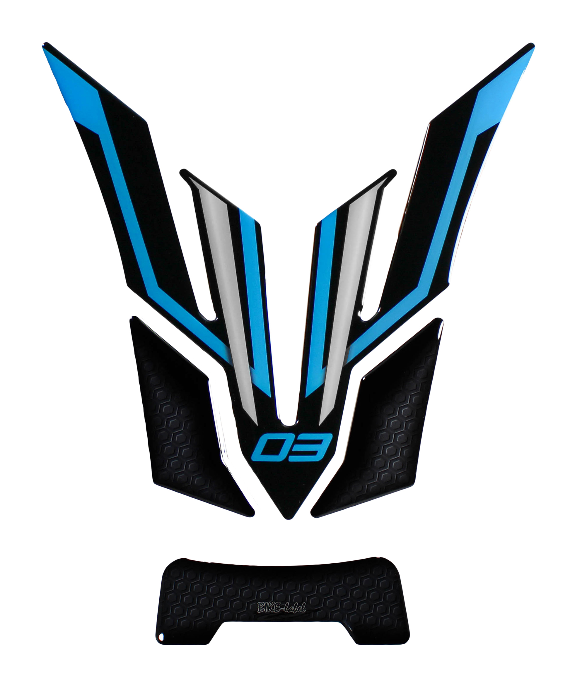 Motorrad Tankpad Aufkleber 3D kompatibel mit Yamaha MT-03 Icon Blue - ab BJ 2022 Motorrad Tankpad Aufkleber 3D kompatibel mit Yamaha MT-03 Icon Blue - ab BJ 2022