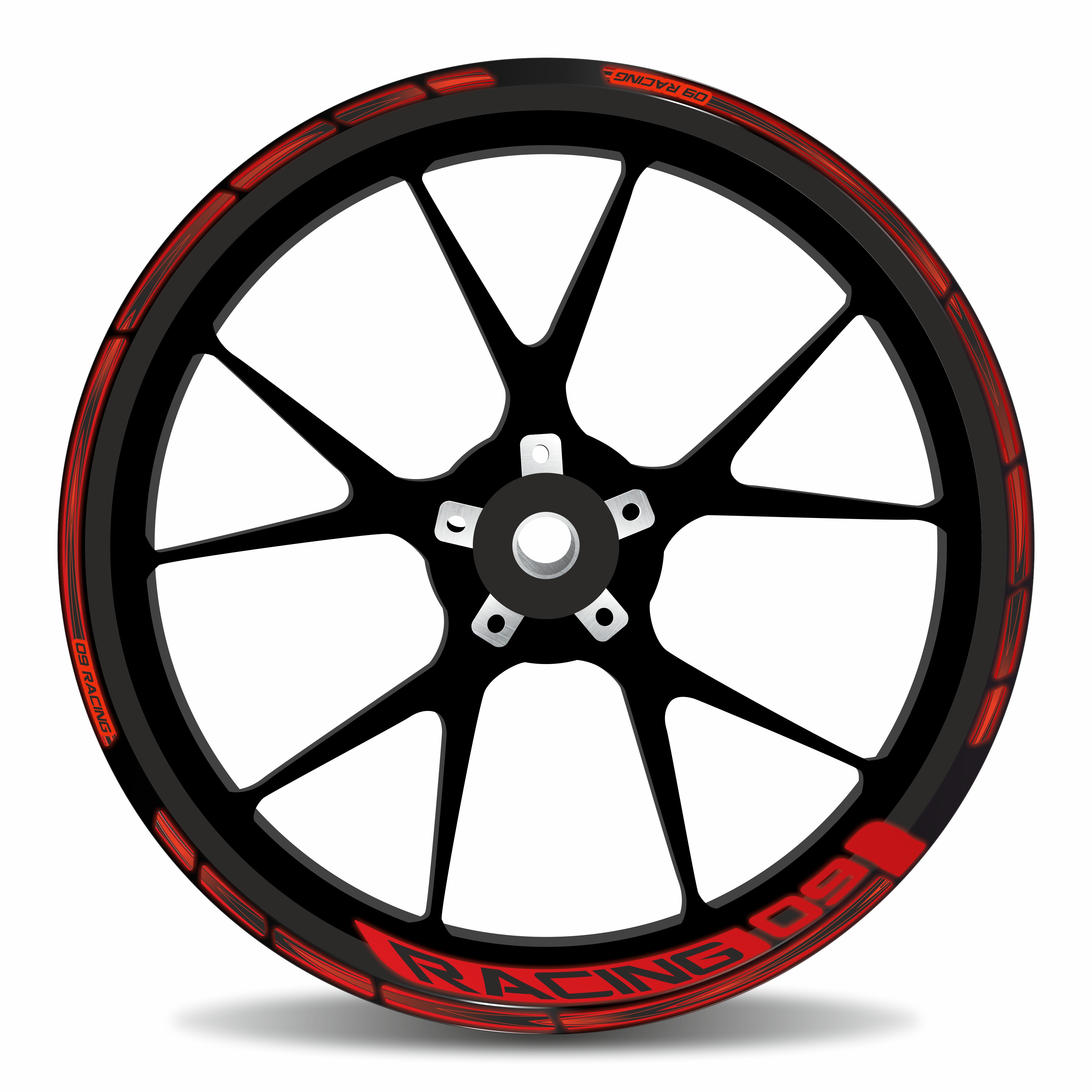 Felgenrandaufkleber Komplettset Reflex rot Stripes kompatibel für Yamaha MT-09 Felgenrandaufkleber Komplettset Reflex rot Stripes kompatibel für Yamaha MT-09